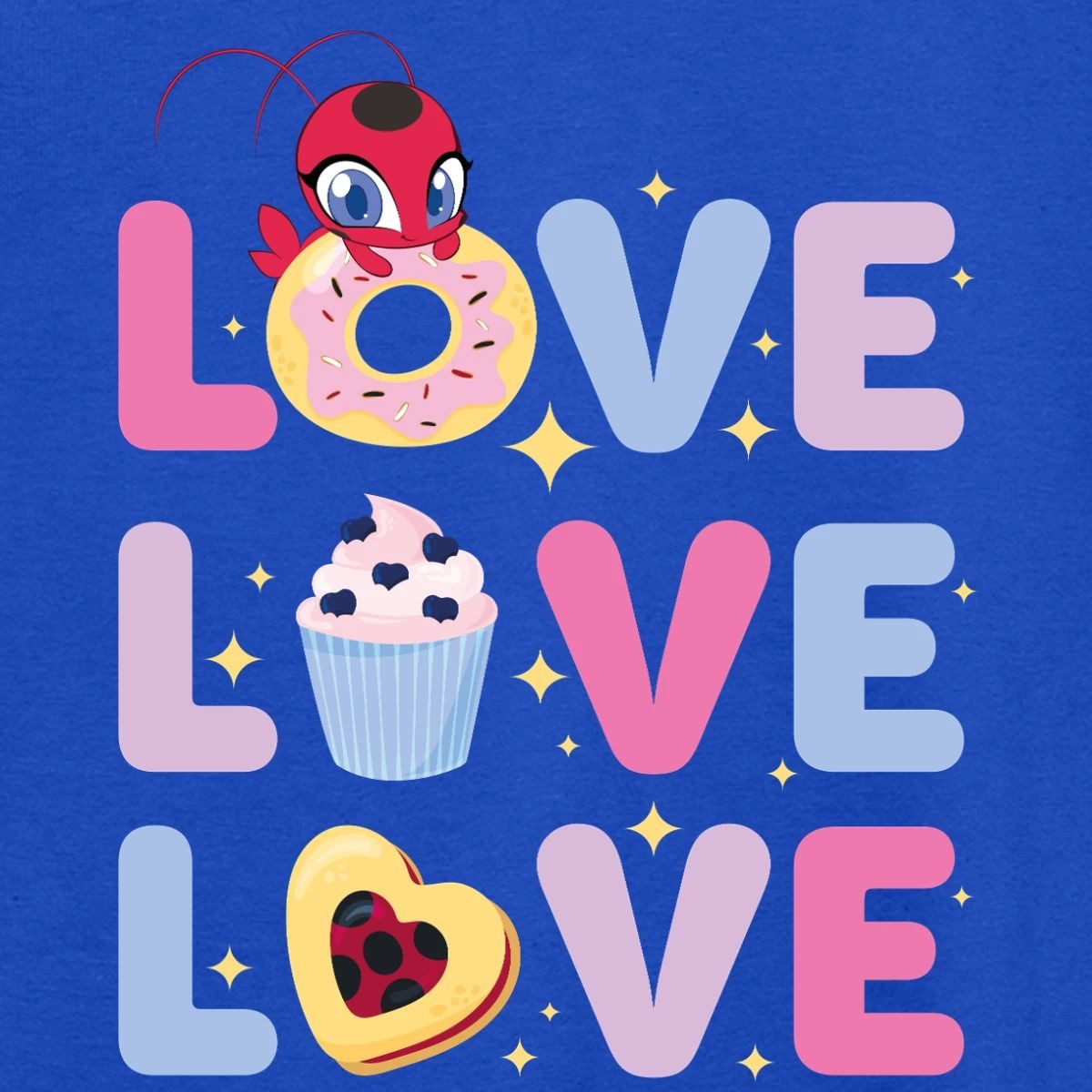 Spreadshirt T-Shirt Miraculous Love Love Love Schriftzüge Teenager T-Shirt (1-tlg)
