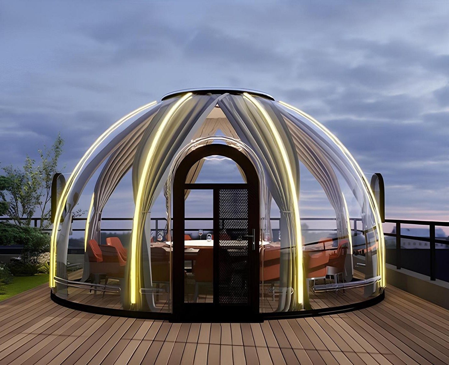 Xlmoebel Pavillon Großer runder Pavillon für 18–20 Personen im modernen Design, Made in Europa