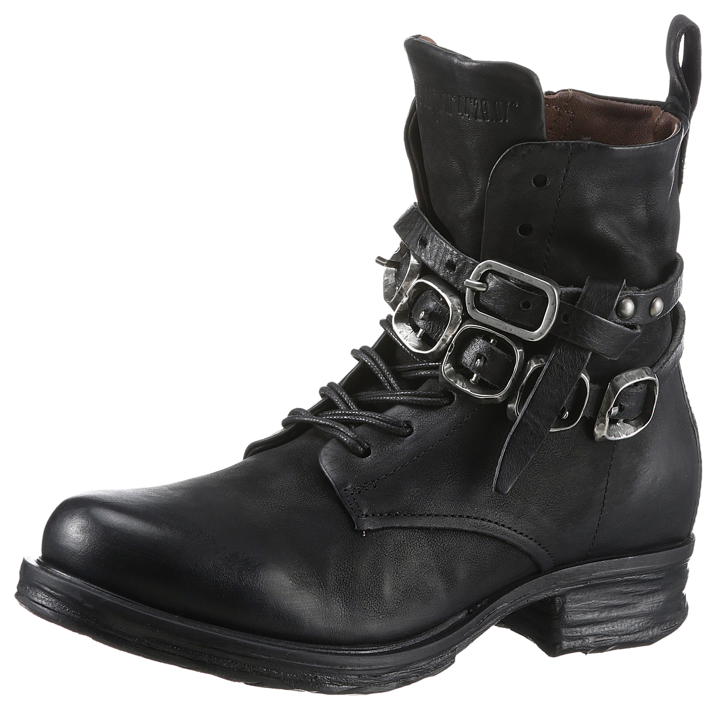 A.S.98 SAINTEC Schnürboots mit trendigen Zierbändern schwarz used