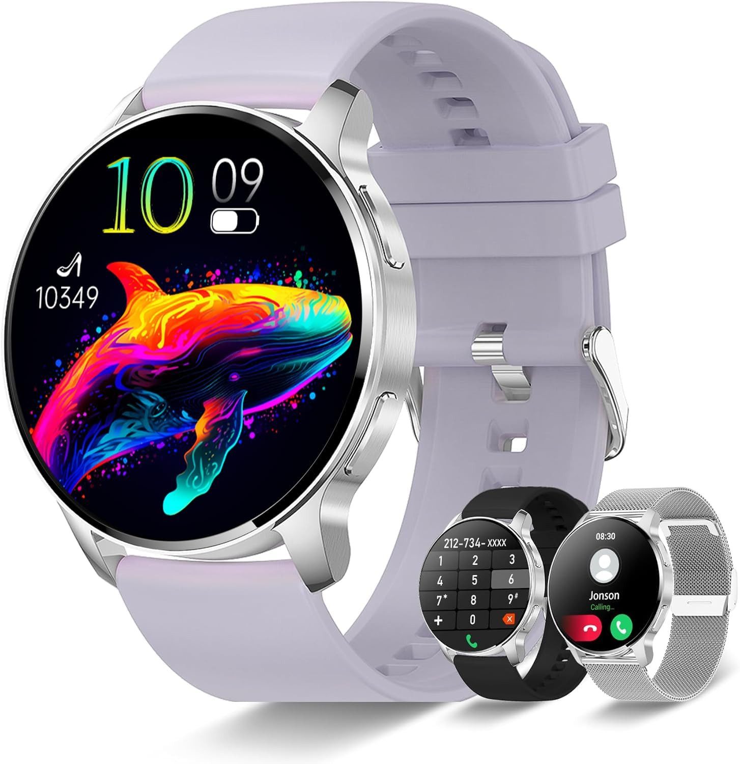 Betatree Smartwatch (3,3 cm, android ios), Smartwatch Damen mit Bluetooth Telefonfunktion 300 Zifferblätter