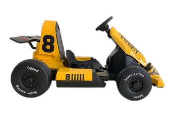 ES-Toys Elektro-Kinderauto Kinder Elektro Gokart F1 Gurt, Belastbarkeit 30 kg, Mp3-Anschluss 2 Elektromotoren bis 6 km/h