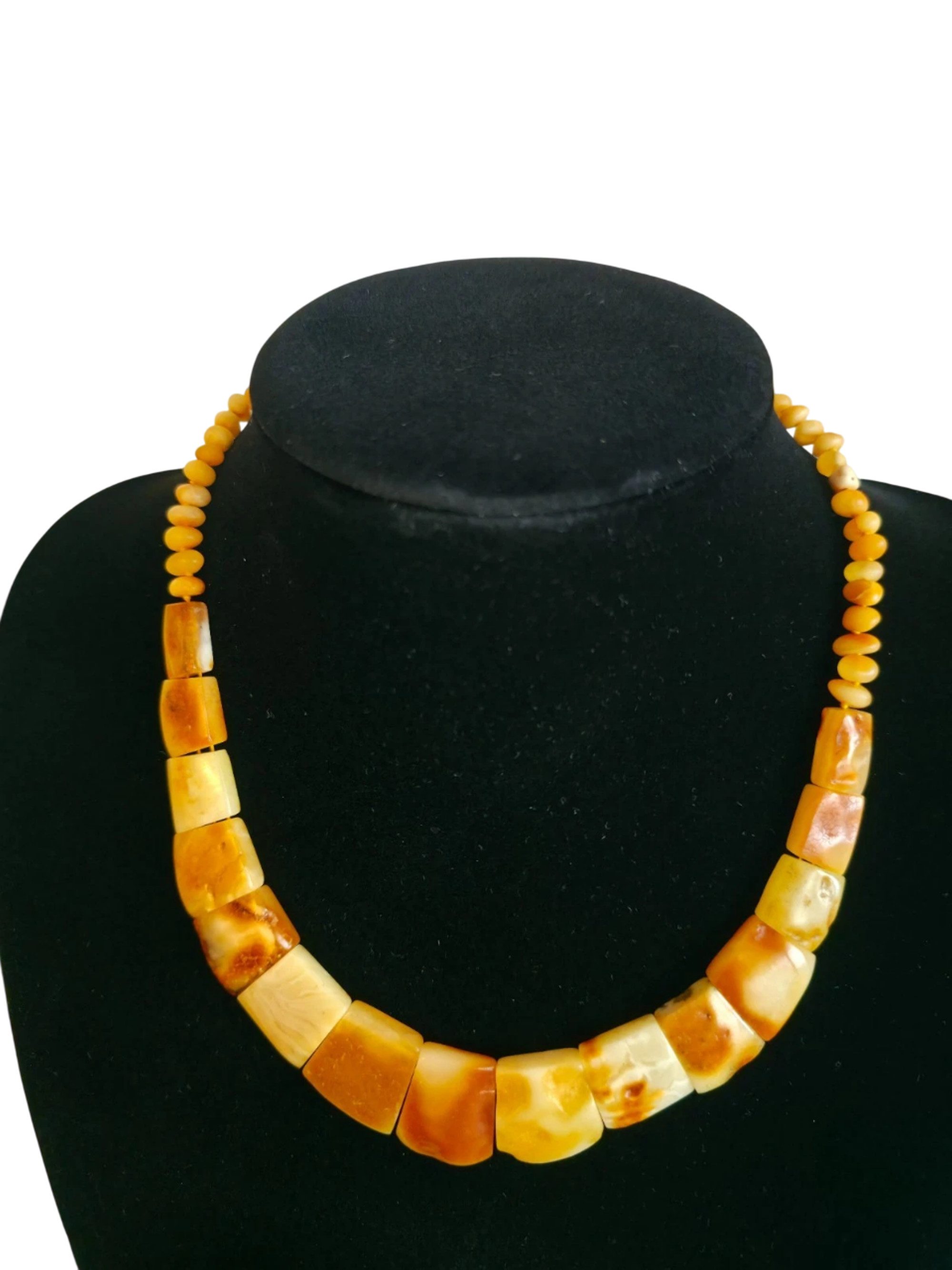 ROSWELL Collier Bernsteinkette Baltischer Naturbernstein Damen Honig Cognac (1-tlg), Handgefertigtes Collier, echter baltischer Naturbernstein Butterscotch