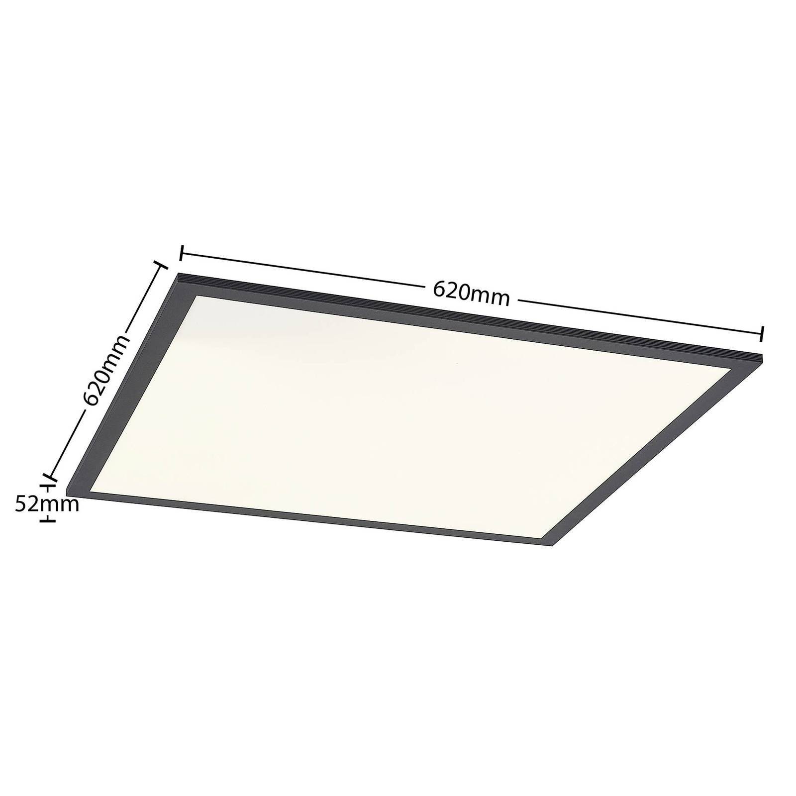 Lindby LED Panel Nelios, Leuchtmittel inkl. Kunststoff, Aluminium, inklusive, Schwarz, universalweiß, weiß, Modern, 1 flammig