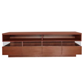 MODFU Lowboard TV-Schrank mit Nischen und Schubladen (Breite: 173,5cm), TV-Ständer hochglanz mit LED