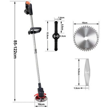 Bettizia Akku-Rasentrimmer Rasentrimmer Freischneider mit 2x Akku Mit Ladegerät Trimmer Set