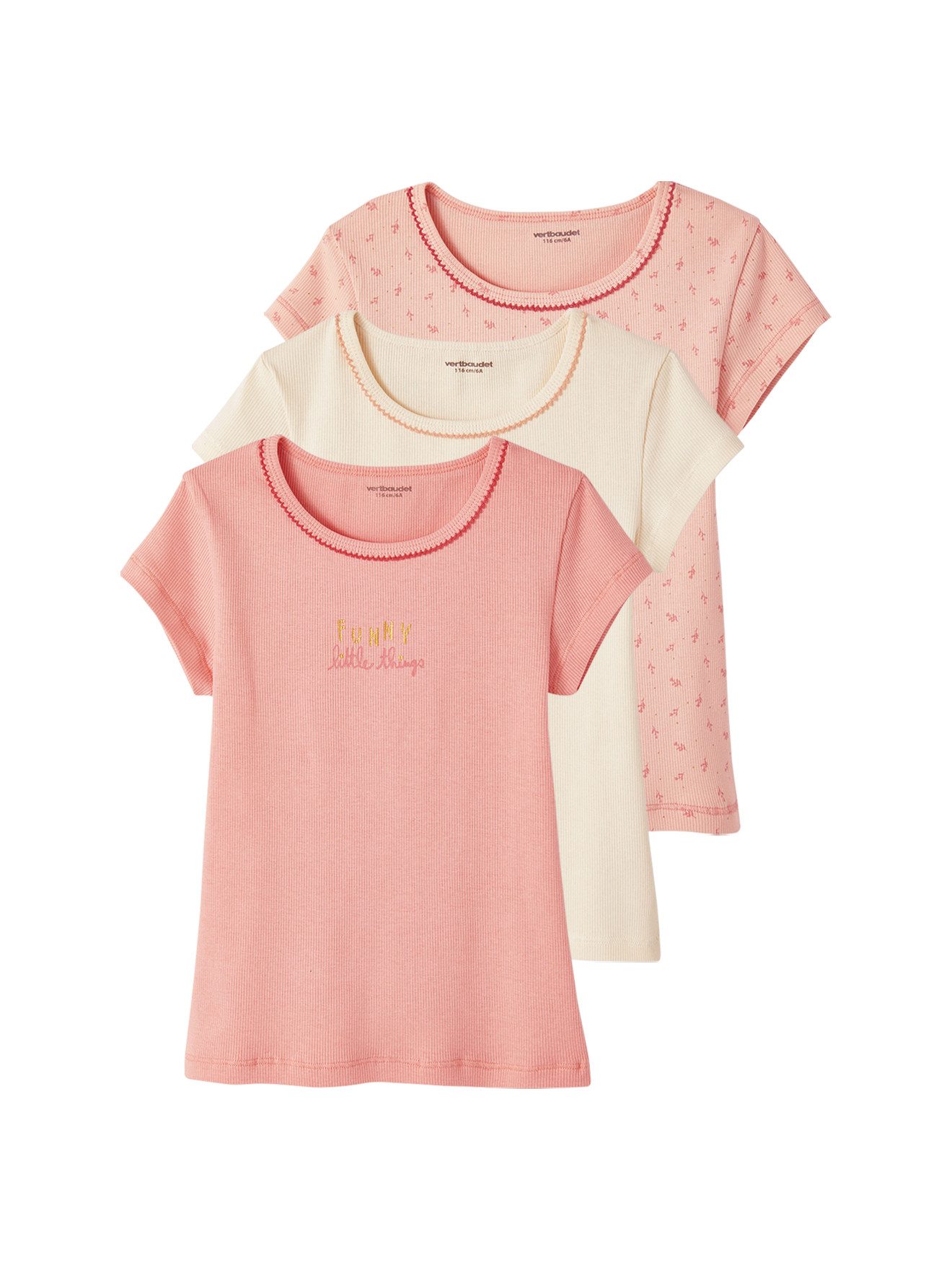 Unterhemd 3er-Pack Mädchen T-Shirts, Ripp