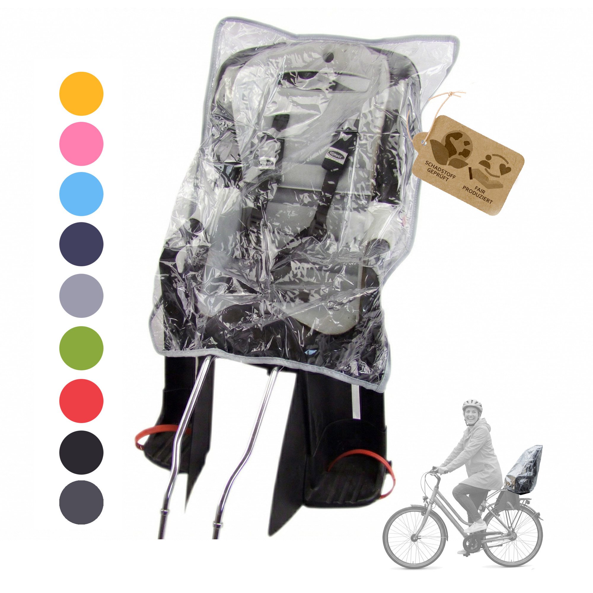 BambiniWelt by Rafael K. Fahrradkindersitz Regenschutz Regenhaube Regenverdeck für Kinder-Fahrradsitz universal, Regenverdeck für Kinderfahrradsitz