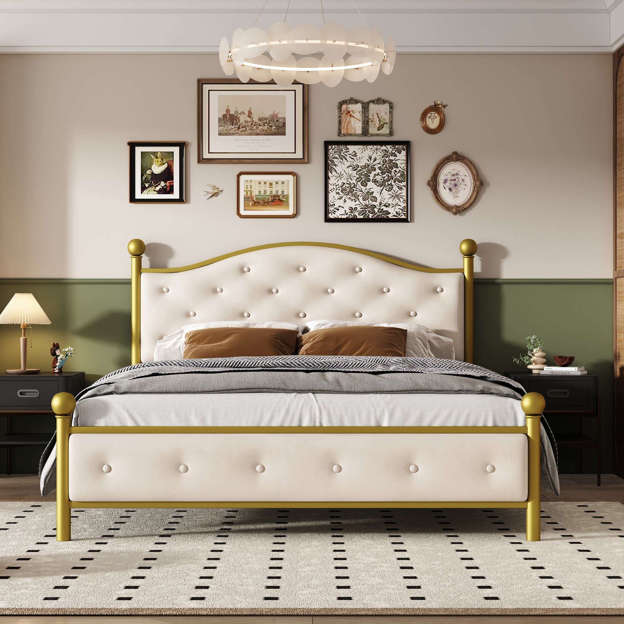 Flieks Metallbett, Doppelbett Polsterbett mit Lattenrost günstig online kaufen