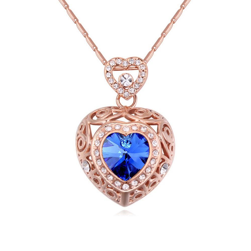Ketten-Set Kette Blue Heart Silber aus Messing für Damen
