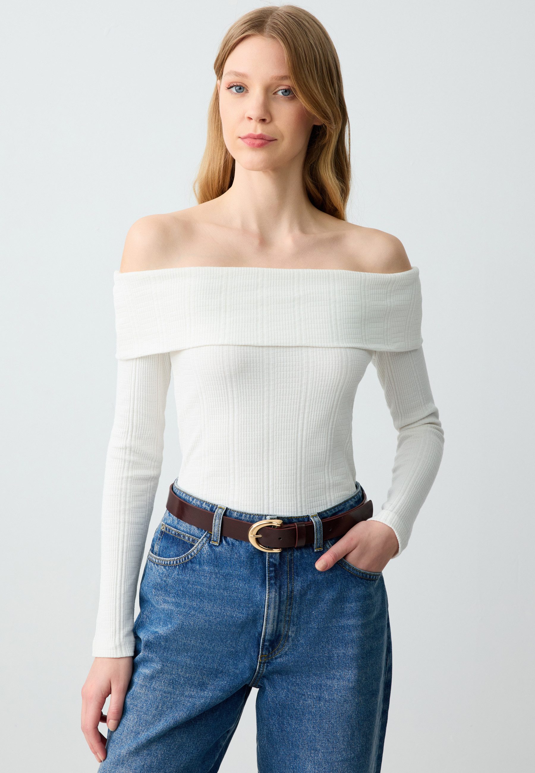 Jimmy Key Strickpullover Slim Fit Langarm-Strickbluse günstig online kaufen