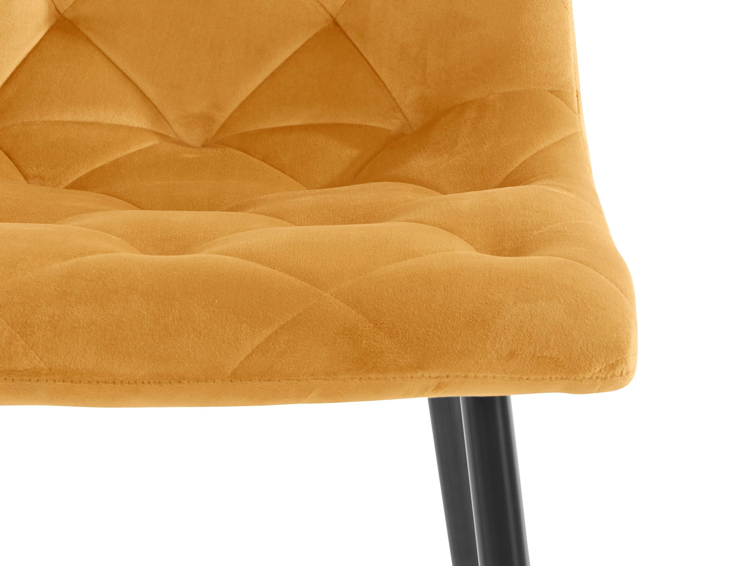 loft24 Esszimmerstuhl Lilith - Essstuhl Küchenstuhl Stuhl Polsterstuhl Besucherstuhl (Set, 2 St), Bezug in Samtoptik mit Steppung, Metallbeine mit Goldakzenten – Bild 5 von 5
