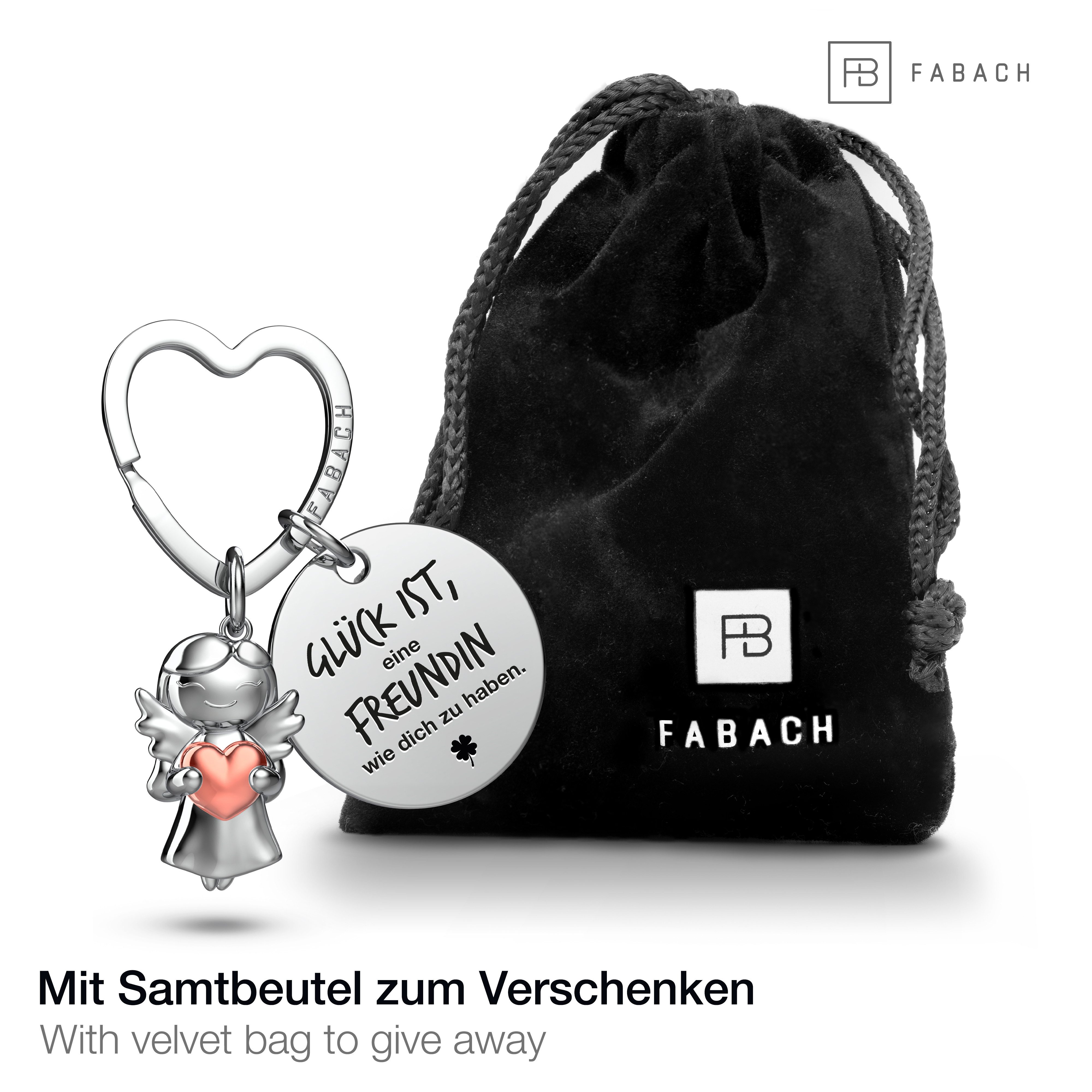 FABACH Schlüsselanhänger Schutzengel Star in Charms Größe mit Gravur "Beste Freundin"
