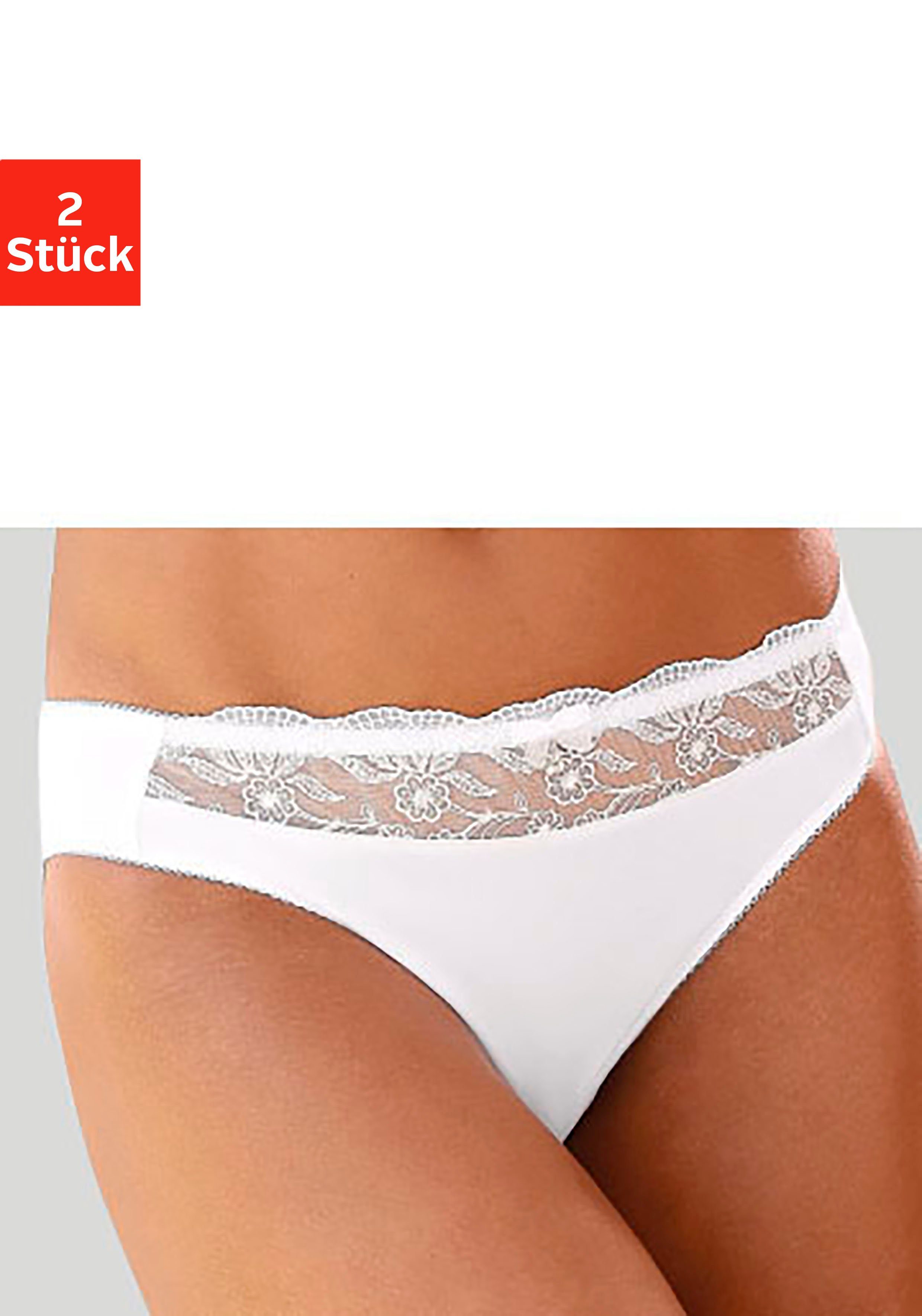 Nuance Slip (Packung, 2-St) mit schöner Stickereispitze günstig online kaufen