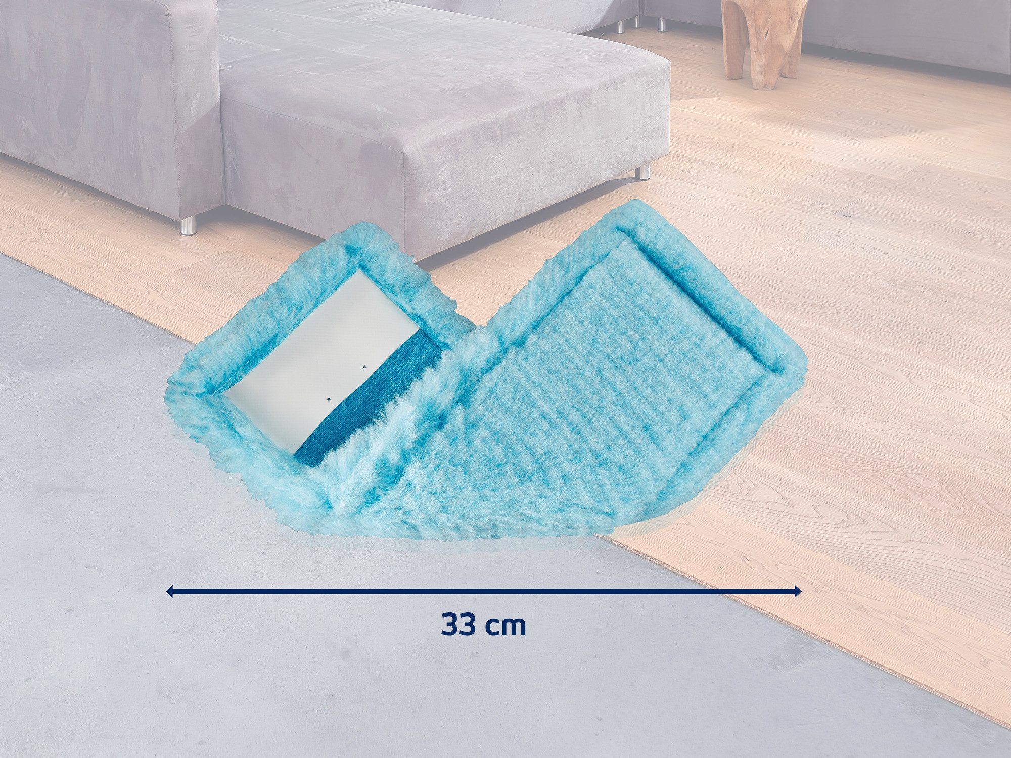 Leifheit 2er Set Wischbezug CLEAN TWIST M Ergo / POWER CLEAN M static plus Wischbezug (Kunstfaser, 16.0x39.0 cm, 2-tlg., Waschbar bei 40°C, Wischbreite 33cm, für alle glatten Böden)