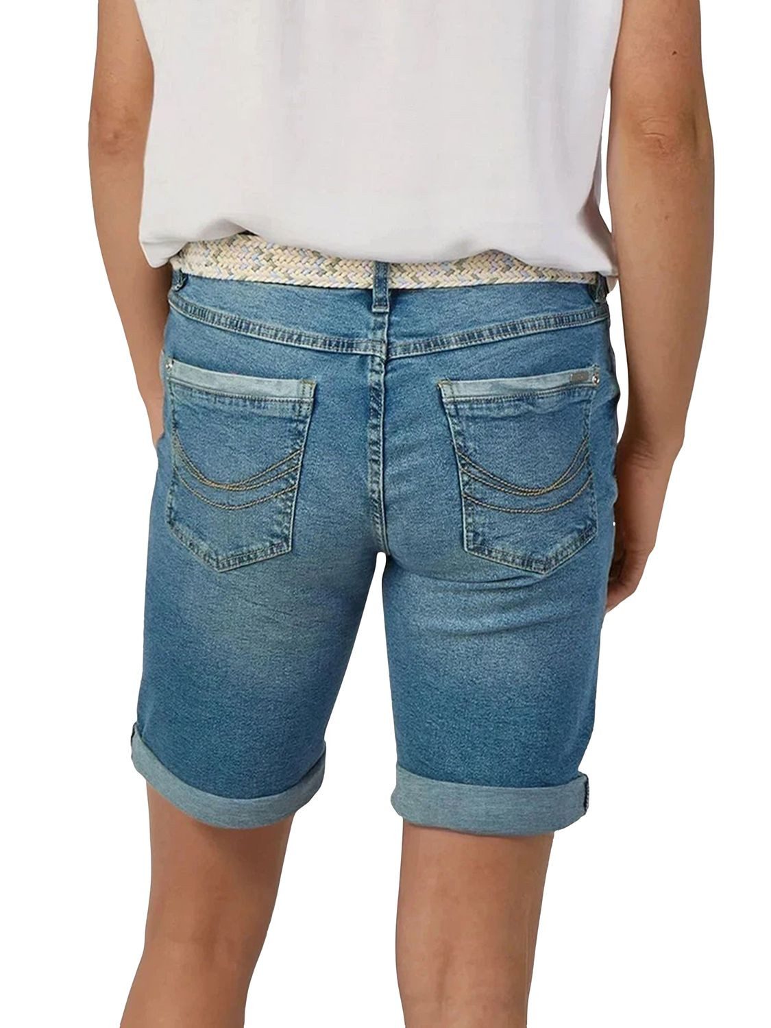 DENIMFY Jeansshorts Damen Shorts DFLena Regular Fit Bermudashorts mit Gürtel