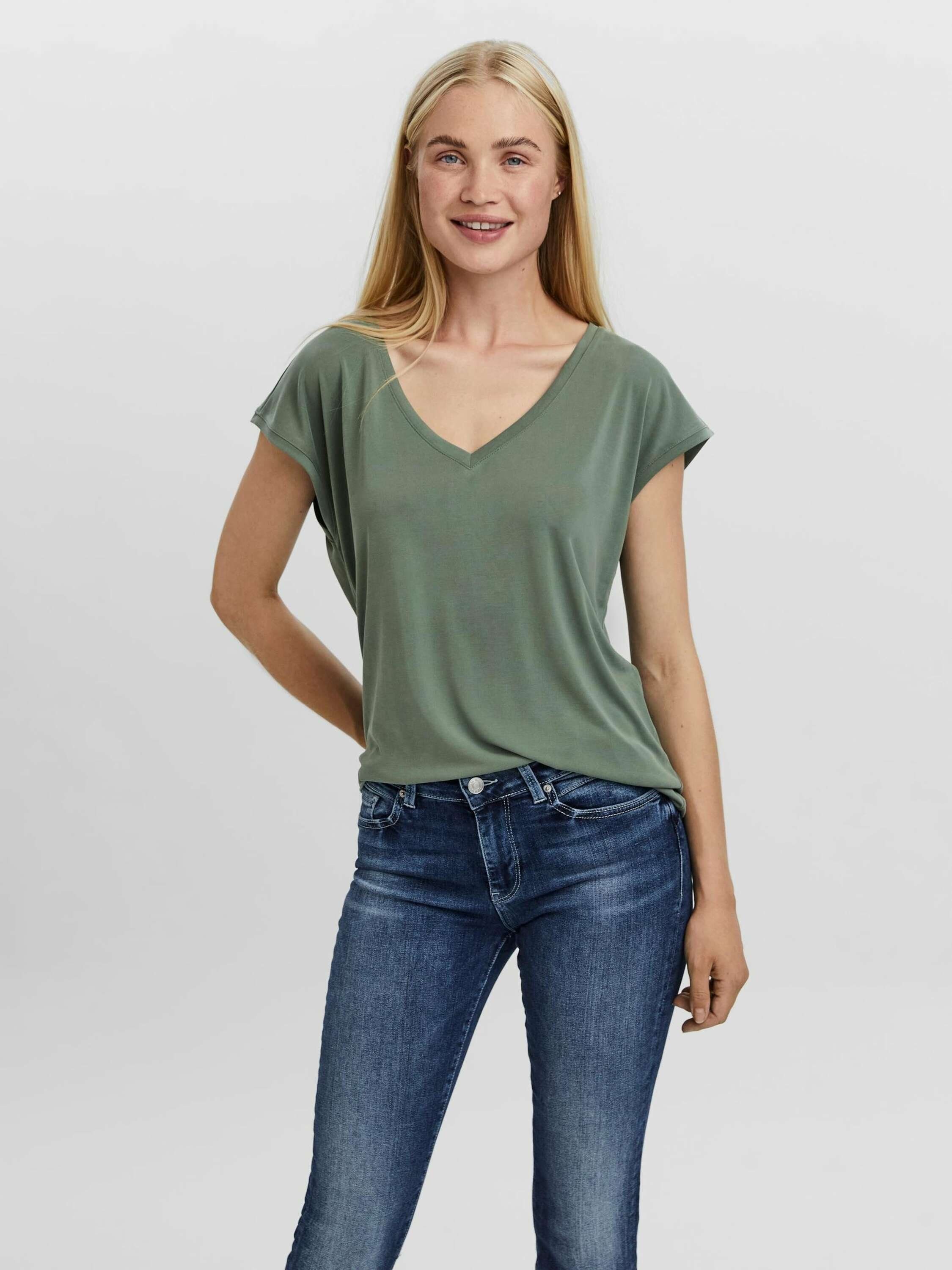Vero Moda T-Shirt Filli (1-tlg) Plain/ohne Details Laurel Wreath