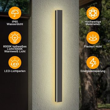 Bettizia LED Wandleuchte Treppen Wandlampe Innen Beleuchtung Außen Badlampe Flurlampe, LED fest integriert, Schwarz