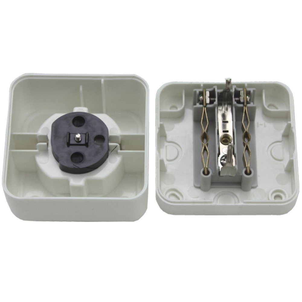 HABA B.V. Aufputz-Steckdose Aufputz Schuko Steckdose 220V - 230V weiß einzeln