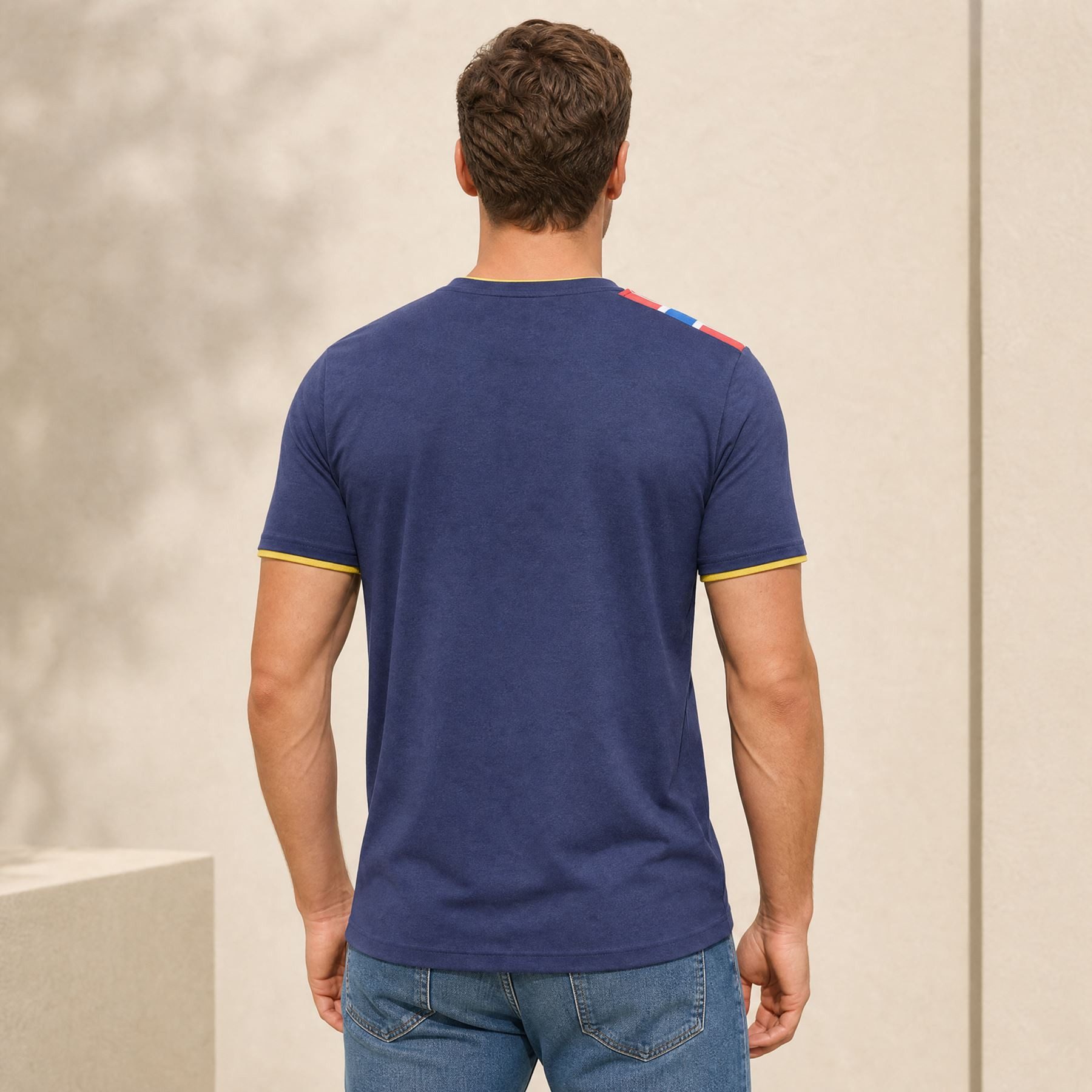 Nebulus T-Shirt NORRY, P6863 - Herren, navy-gelb, L