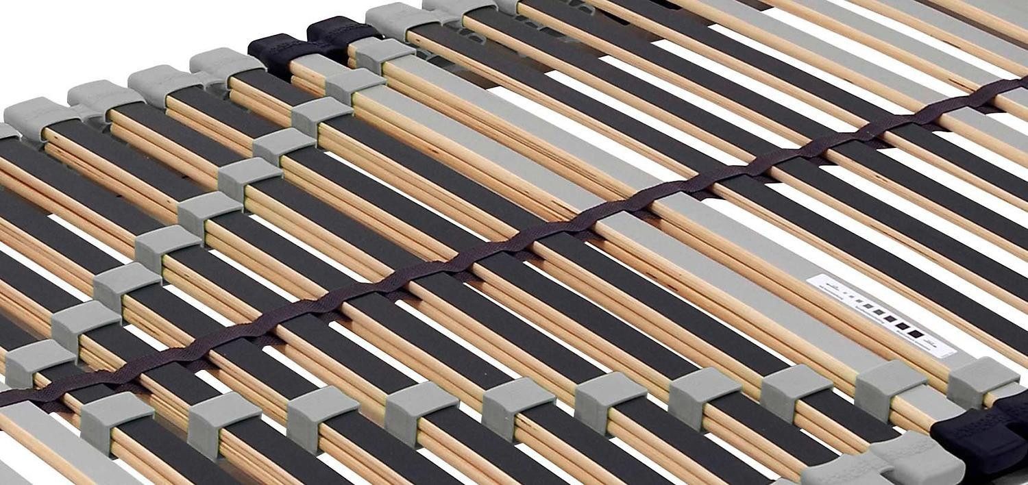 Lattenrost MAXXIMUS, 90 x 200 cm, 6 Liegezonen, Buchenholz, Sun Garden, Kopfteil nicht verstellbar, Fußteil nicht verstellbar, mit Mittelgurt, 28 Federholzleisten