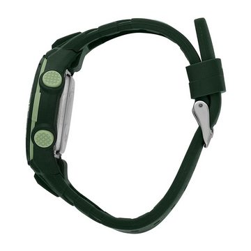 Sector Digitaluhr Sector Herren Armbanduhr Digital, (Digitaluhr), Herren Armbanduhr rund, groß (ca. 41mm), Silikonarmband grün, Casual