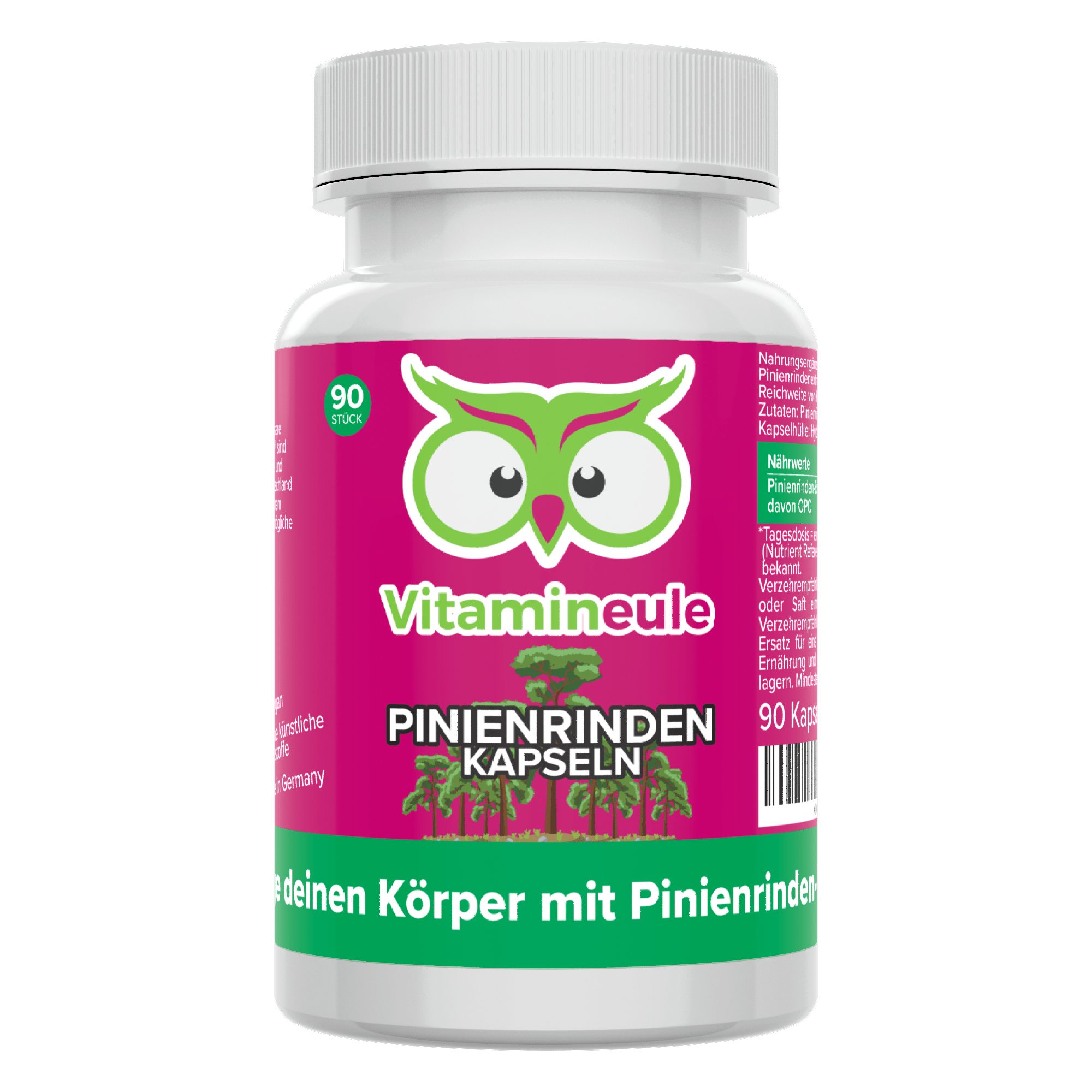 Pinienrindenextrakt Kapseln mit 527 mg Extrakt (25:1) - 500 mg OPC - Kapsel