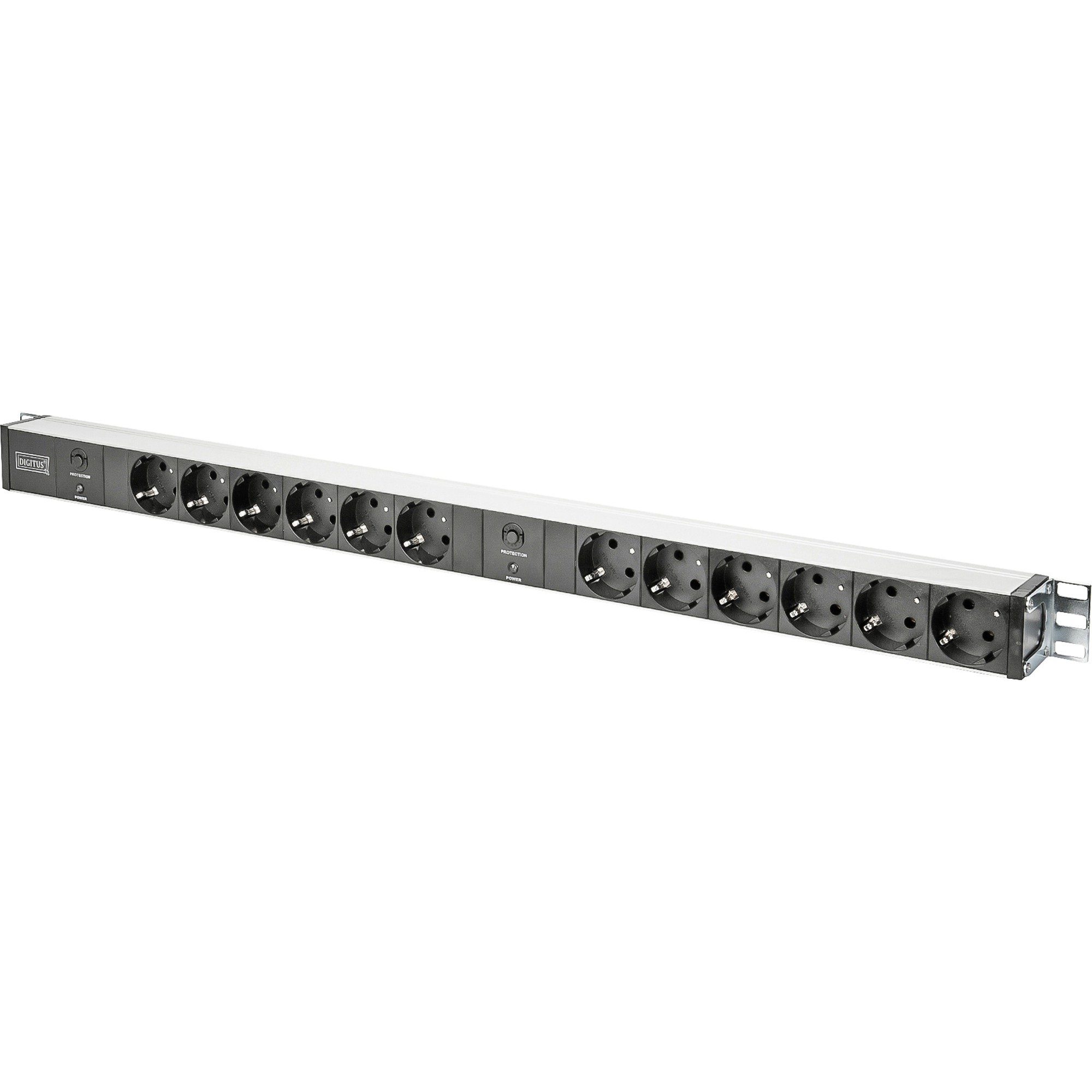 Digitus Digitus 19" Steckdosenleiste mit Aluminiumprofil, Mehrfachsteckdose