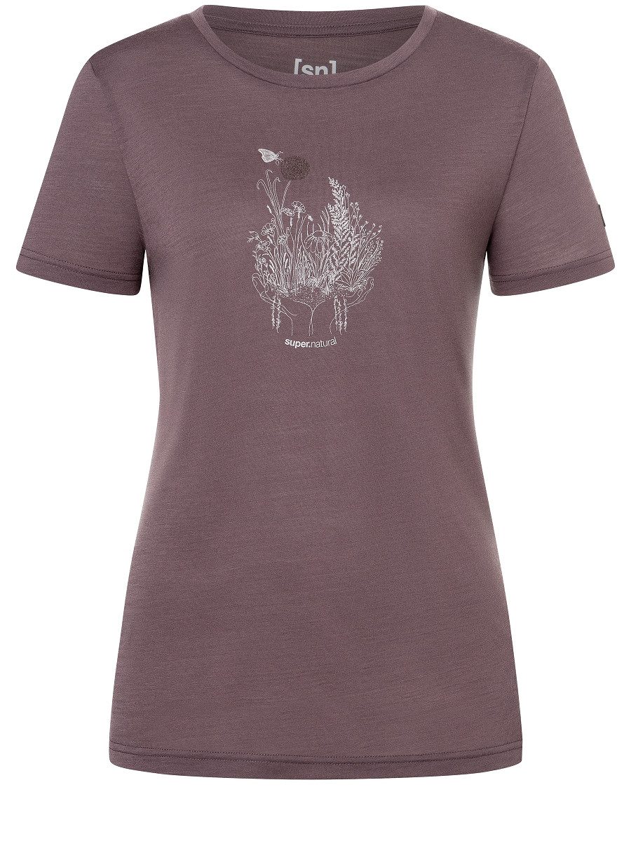 SUPER.NATURAL T-Shirt für Damen, Merino FLOWERHANDS günstig online kaufen