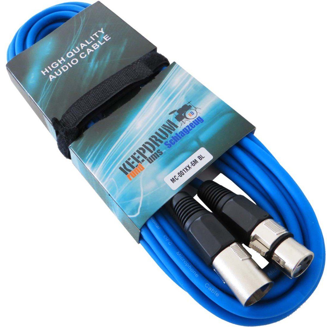 keepdrum keepdrum 6m Mikrofonkabel Set XLR RD-BL-GR-YW 4 Stück Audio-Kabel, (600 cm), Farbset XLR-Kabel Rot, Blau, Grün, Gelb 6 m