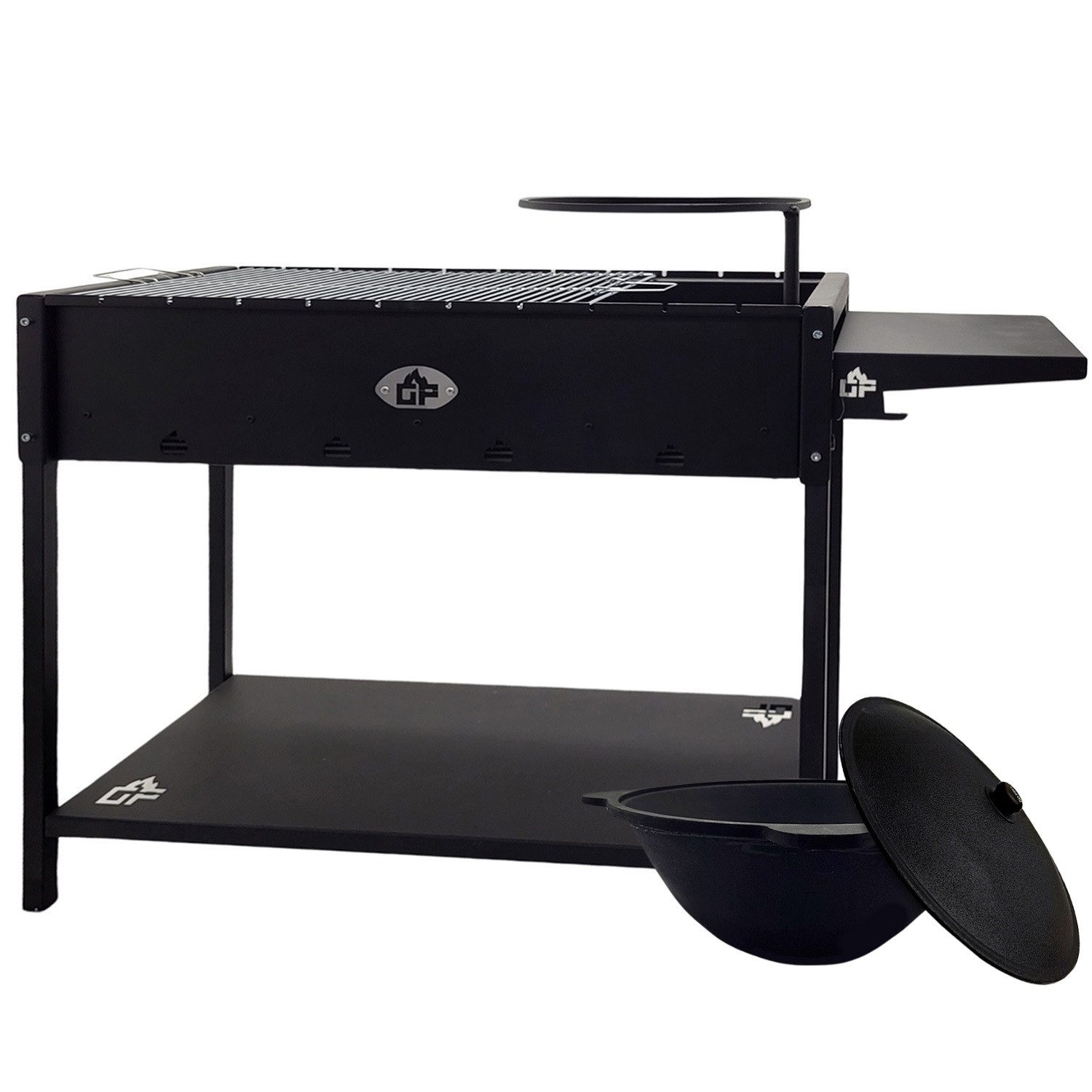 Grillpeter Holzkohlegrill Mangal Set Batyr XL Schaschlikgrill 100cm mit Grillrost Kasan 8L