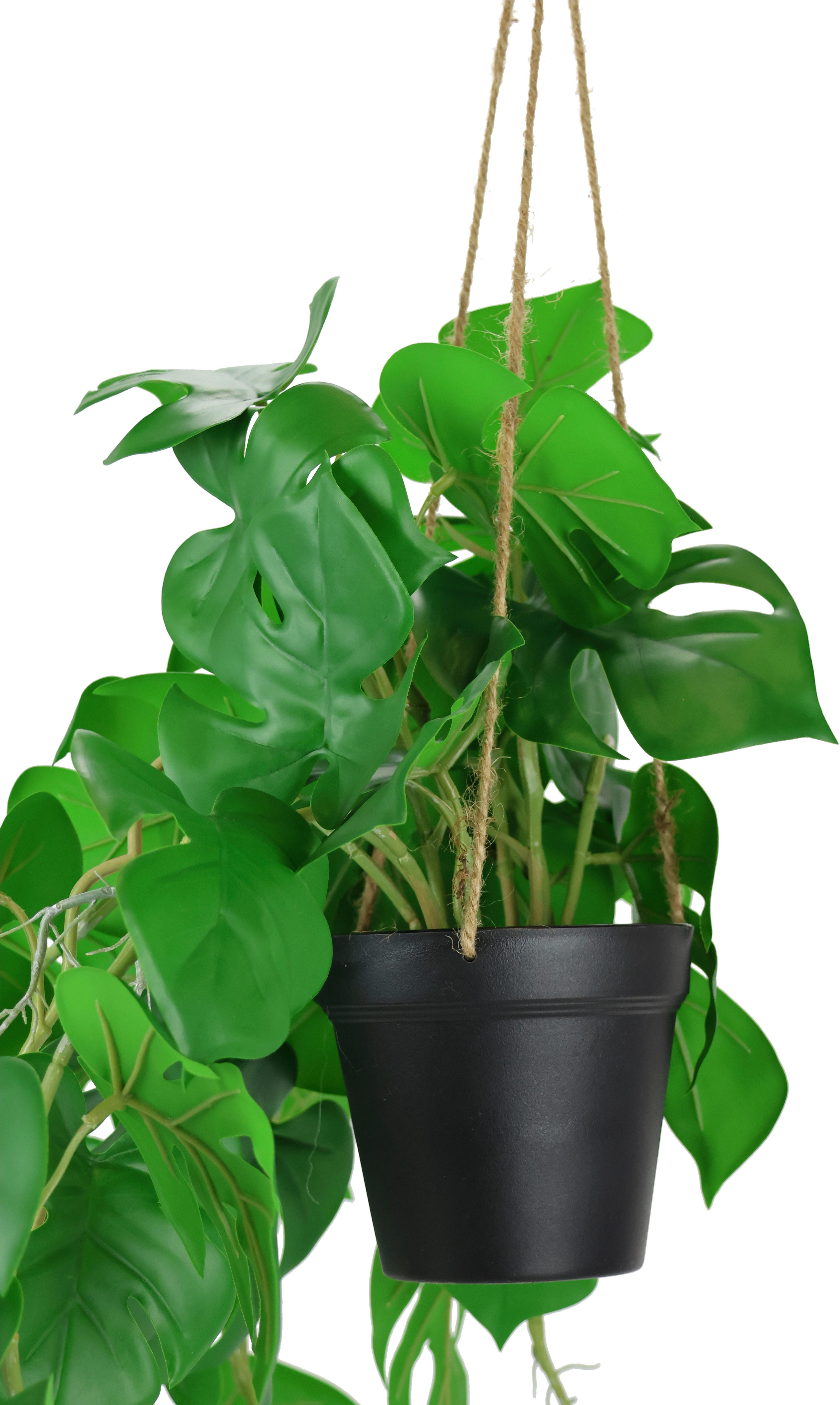 Kunstpflanze Künstliche Monstera Hängende Splitphilo Hängeampel, I.GE.A., Höhe 87 cm, Zimmerpflanze Busch Dekopflanze Grünpflanze Seidenpflanze Dekopflanze – Bild 2 von 4