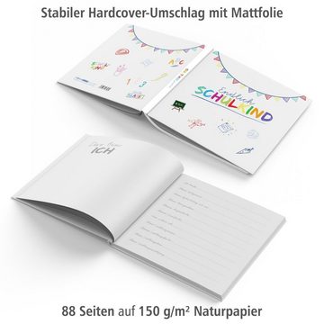 itenga Tagebuch itenga Gästebuch Motiv Endlich Schulkind WEISS 88 Seiten 21 x 21cm