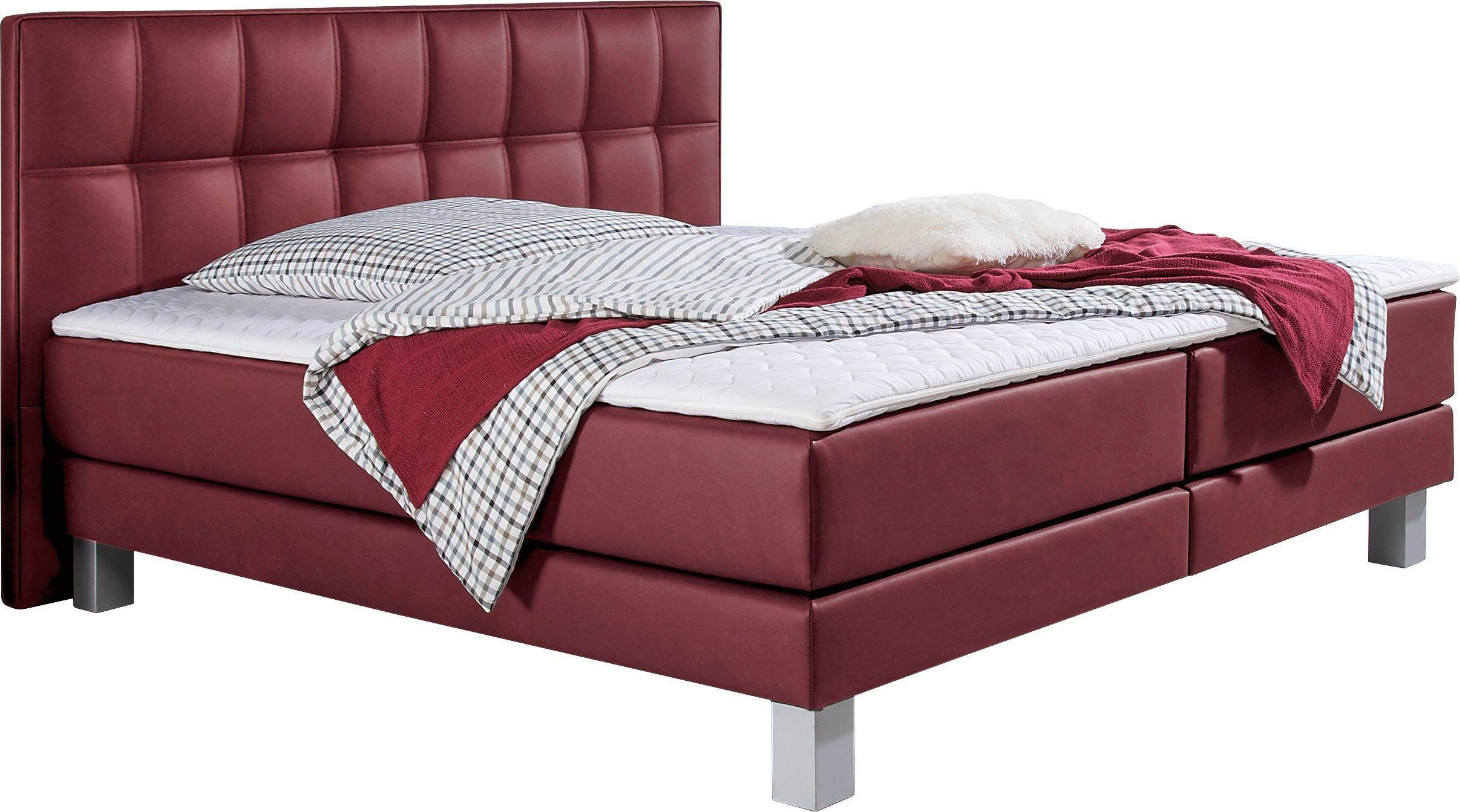 Home affaire Boxspringbett Tavira, in 4 Breiten, 4 Farben und 3 Matratzenarten, incl. Topper
