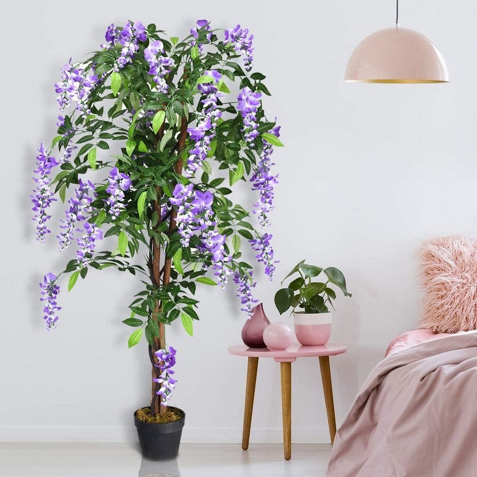 Kunstpflanze Wisteria Baum, Kunstbaum, KOMFOTTEU, Höhe 150 cm,  Kunstpflanzen im Topf