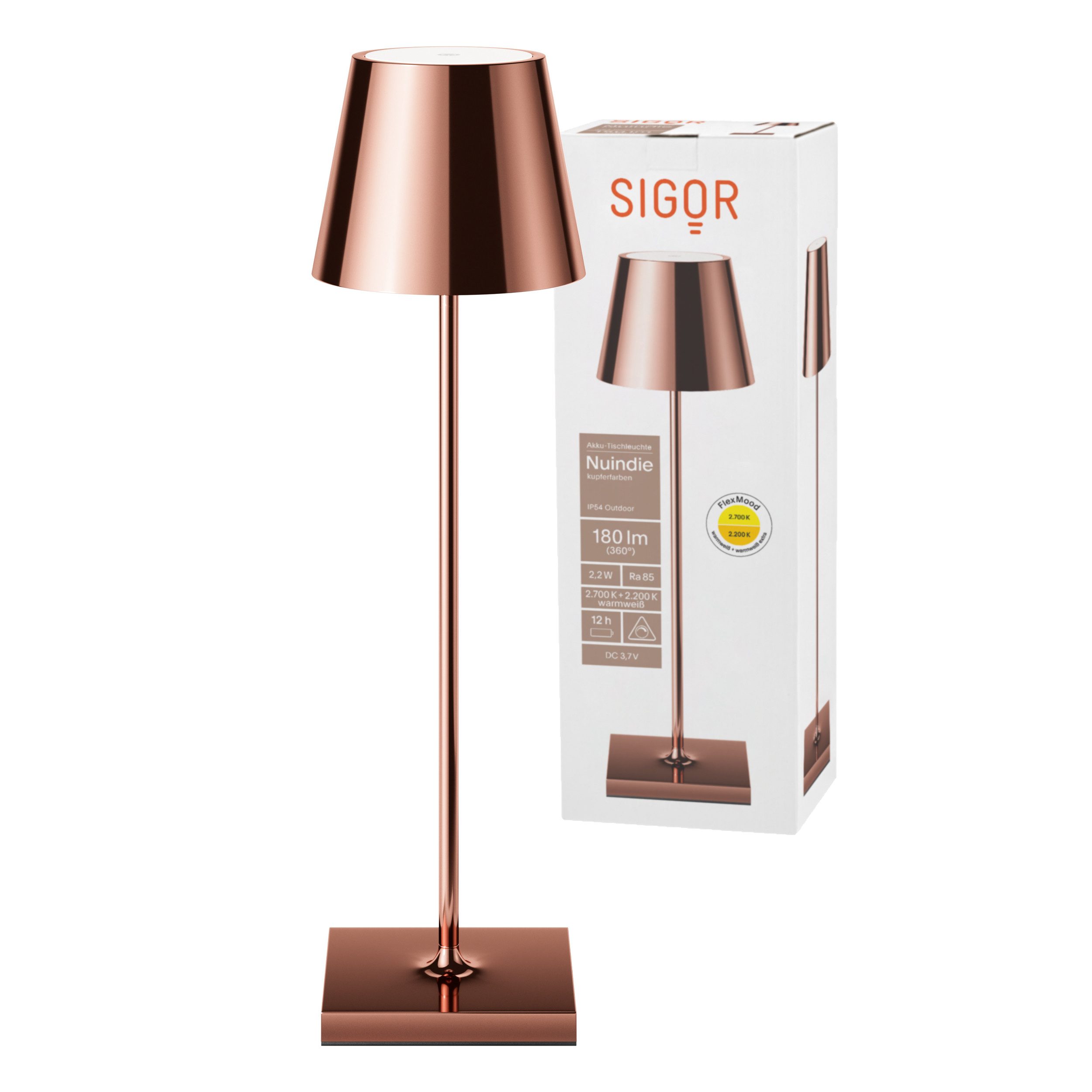 SIGOR LED Tischleuchte Stilvolle Akku-Tischlampe Nuindie günstig online kaufen