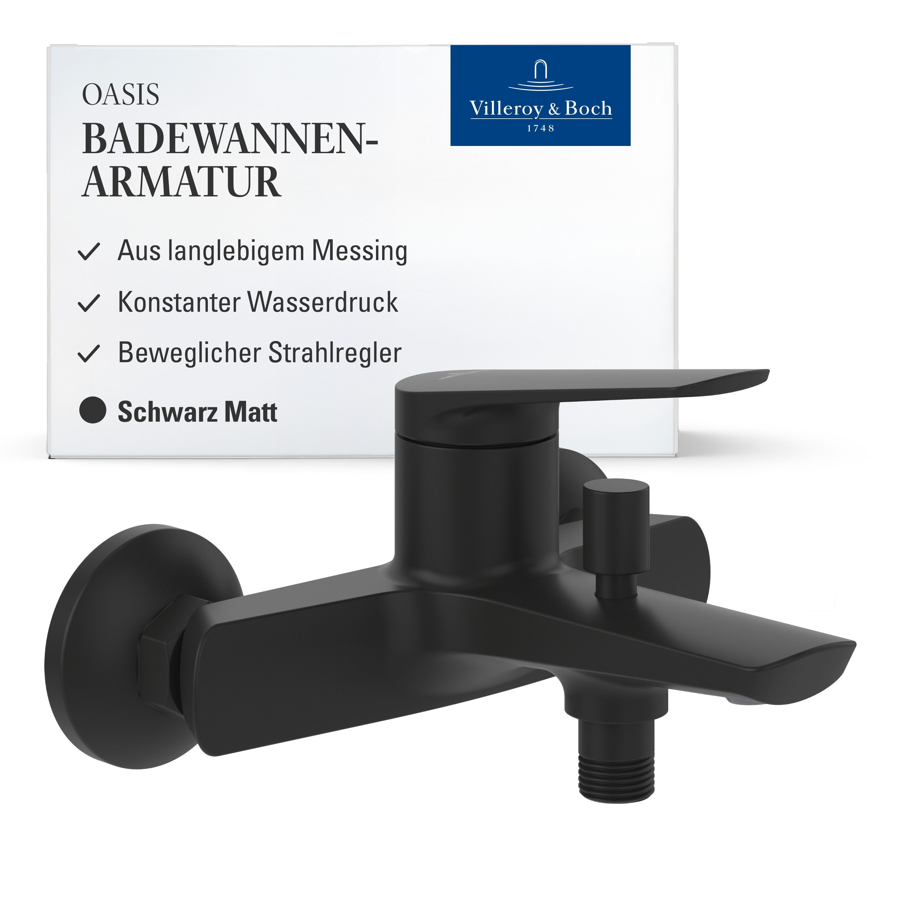 Villeroy & Boch Wannenarmatur Oasis Aufputz Wasserhahn Badewanne mit Rückfl günstig online kaufen