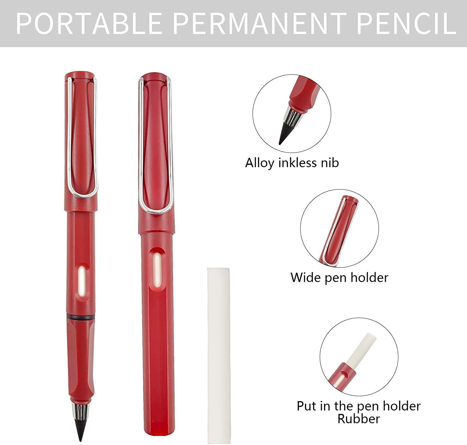XDeer Bleistift Beliebte Bleistift,Ewiger Bleistift,Tintenlose,Unendlicher Bleistift, (12-tlg)