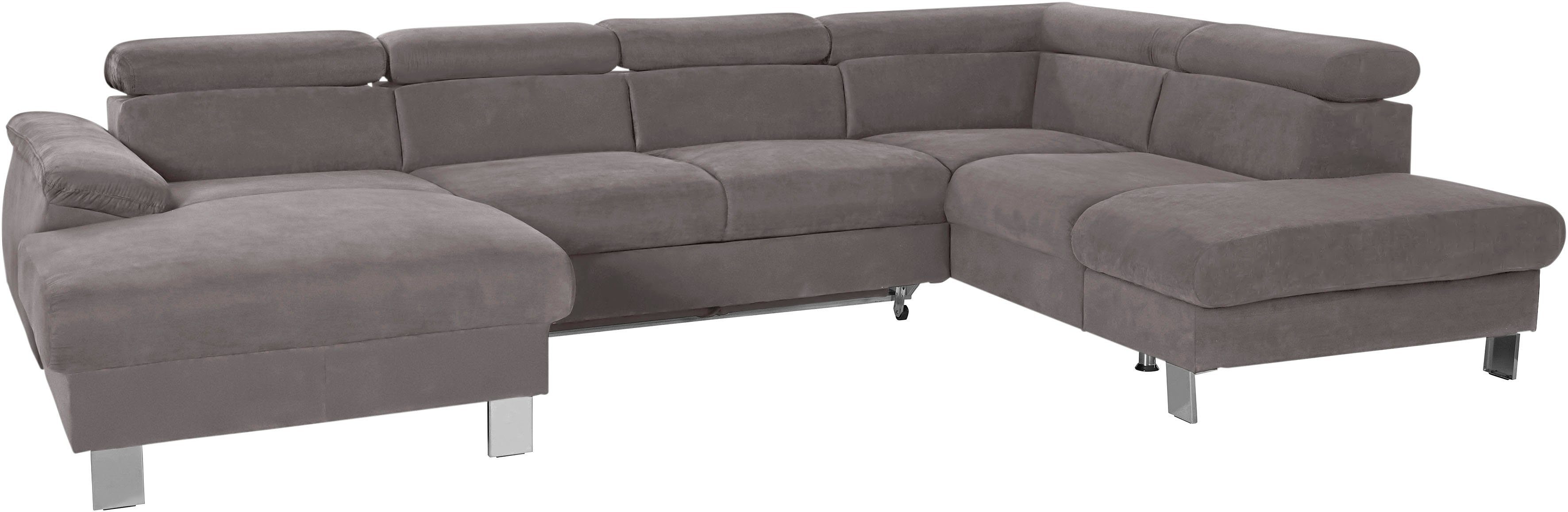 COTTA Wohnlandschaft Komaris U-Form, B: 320 cm, mit Kopfteilverstellung, optional Bettfunktion, Bettkasten & Licht