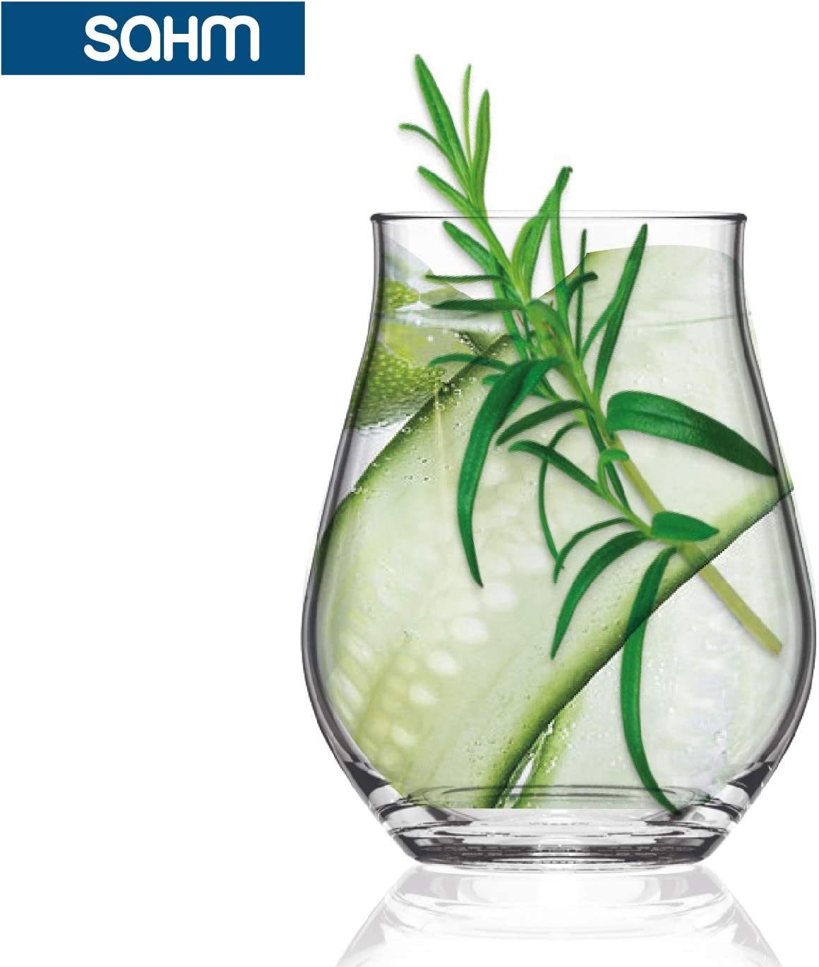 SAHM Longdrinkglas Sensorik Gin Gläser Set 6 Stück - Gin Tonic Gläser, Sensorik Glas, 100% recycelbar