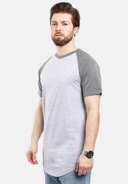 Blackskies T-Shirt Round Baseball Kurzarm Longshirt T-Shirt Ashgrau-Silbergrau Small