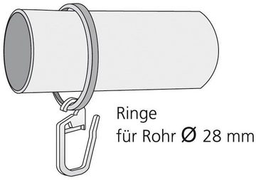 Gardinenring, Liedeco, Gardinenstangen, (Packung, 10-St., mit Faltenlegehaken), für Gardinenstangen Ø 28 mm