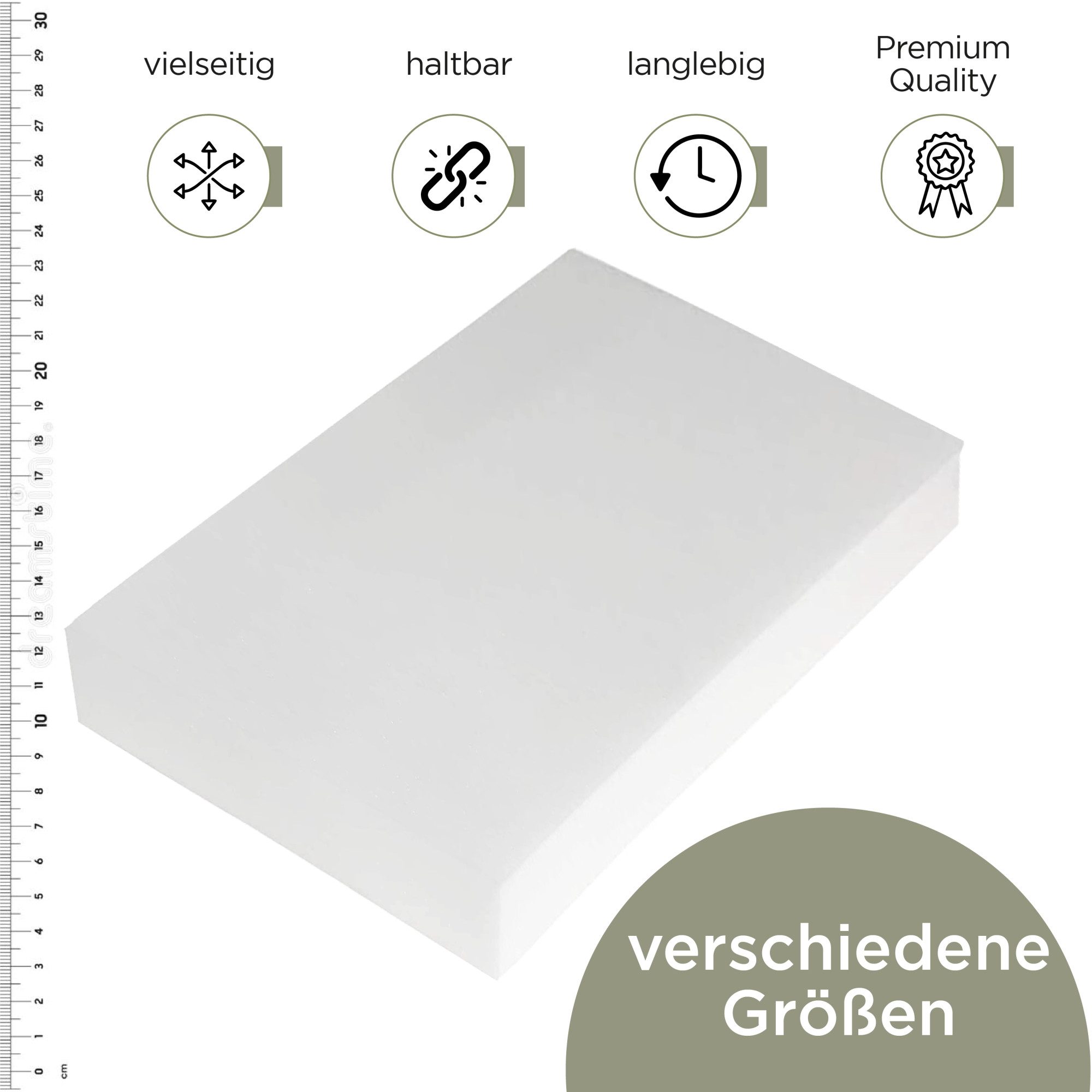 MSS e.K., Topper Schaumstoffplatte Polster Auflage Foam 2 bis 20 cm Höhe:, 2 cm, verschied. Größen 50x200 60x200 70x200 80x200 90x200 120x200 140x200