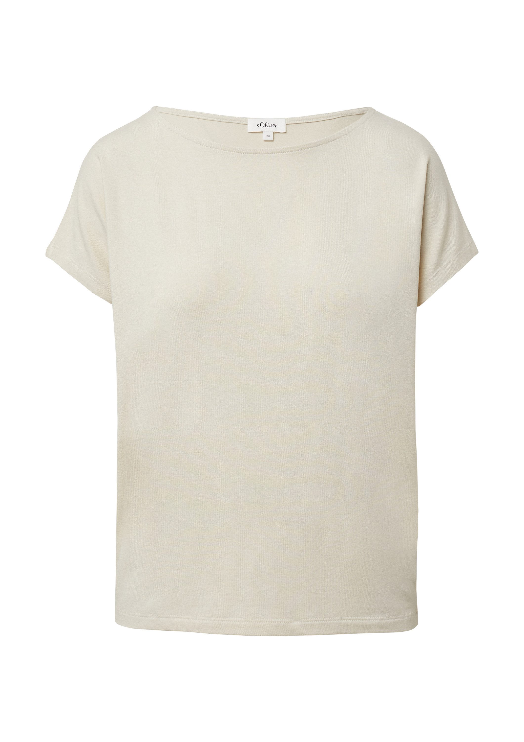 s.Oliver Kurzarmshirt T-Shirt Fließendes Jersey-Shirt mit überschnittenen S günstig online kaufen