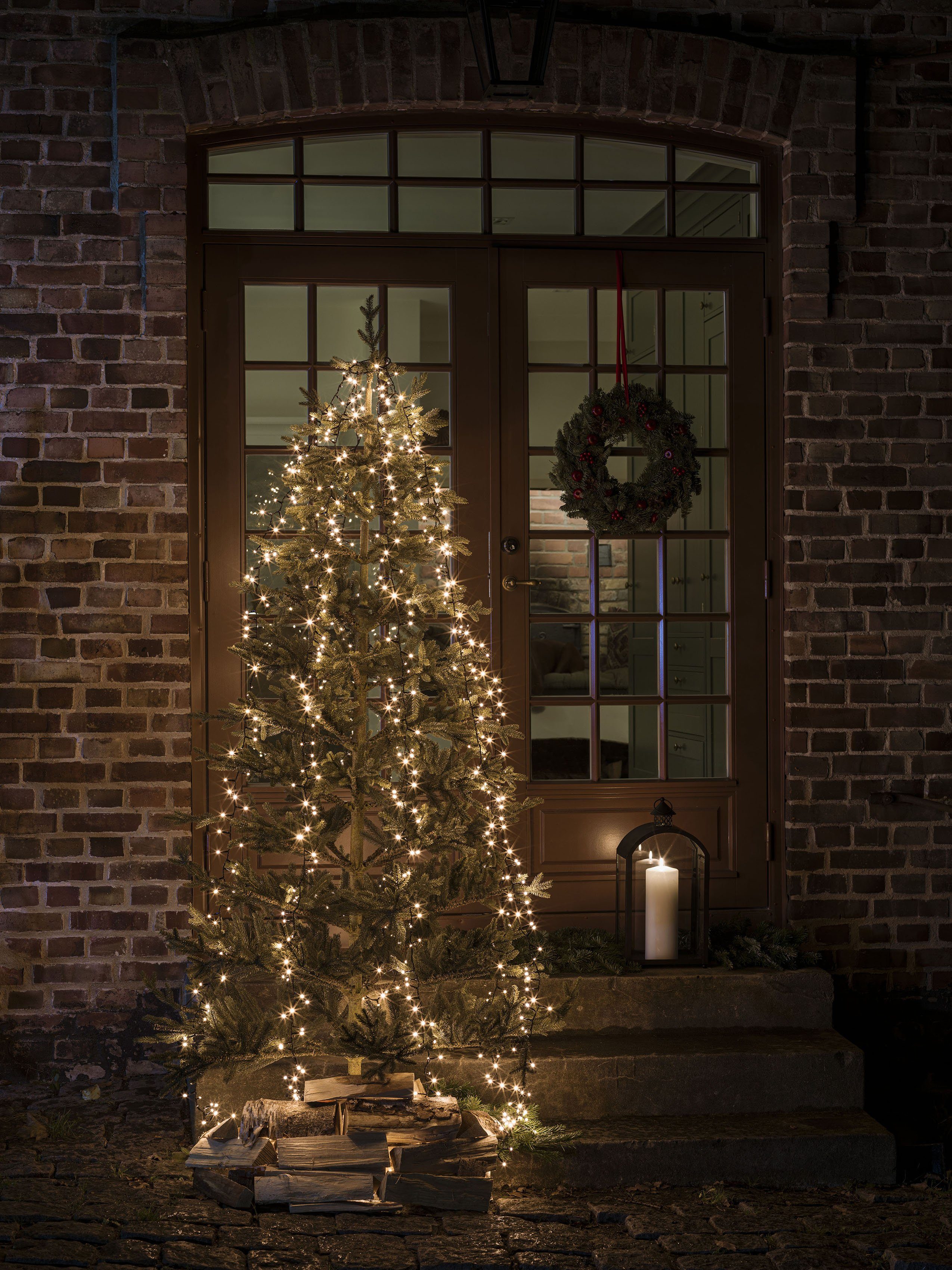 Stränge Christbaumschmuck, Dioden Weihnachtsdeko aussen, 1080-flammig, Micro LED Compactlights à 6 LED-Baummantel 180 KONSTSMIDE Lichterkette Ring, mit