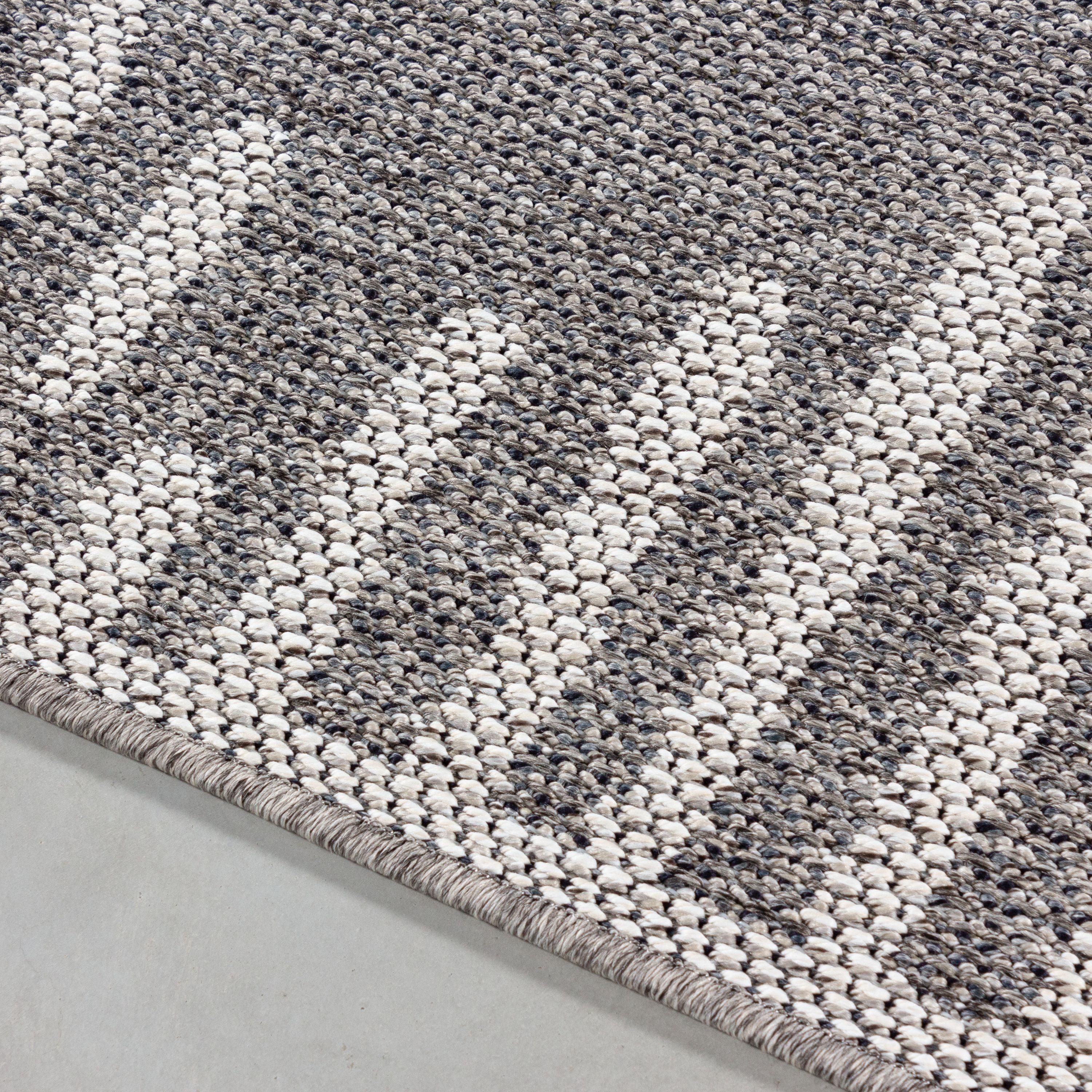 Carpettex Outdoorteppich Gestreift Design, Läufer, Höhe: 7 mm, Outdoor Teppich Gestreift Design Wetterfest für Terrasse Balkon Küche