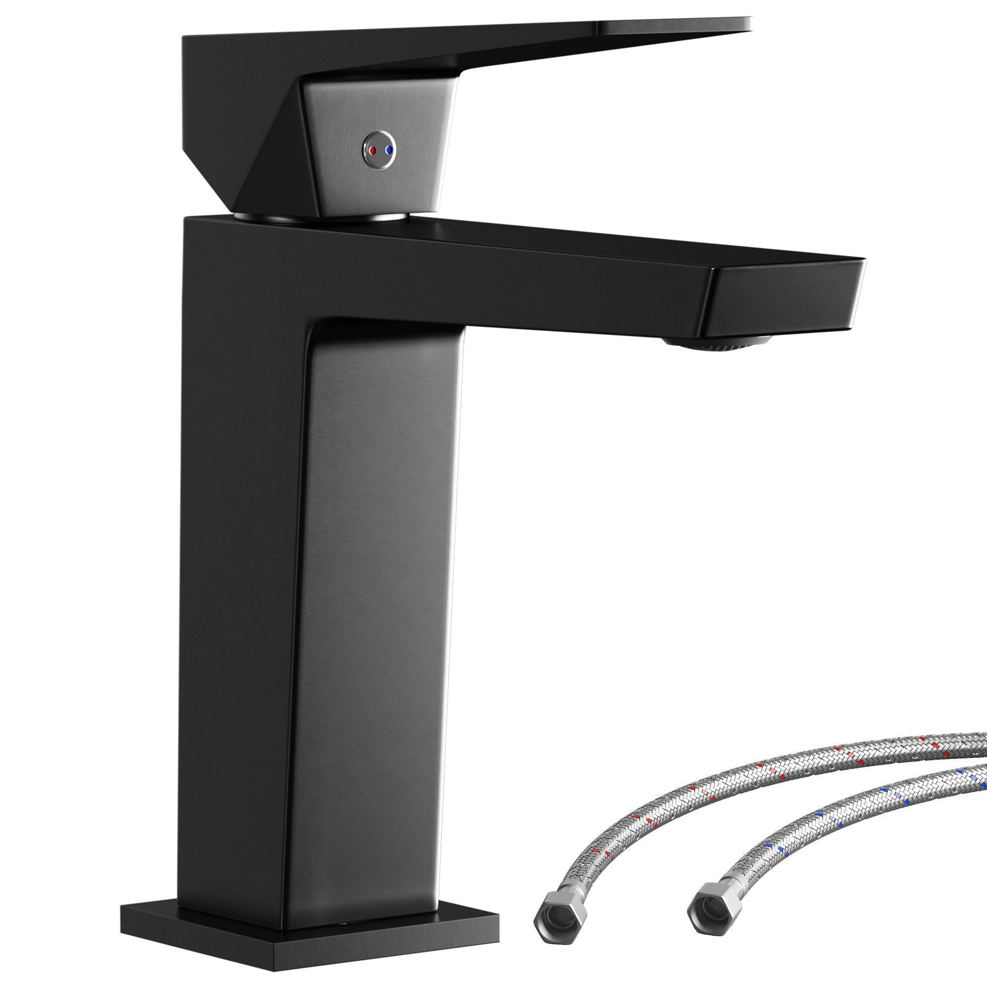 radelldar Waschtischarmatur Wasserhahn Bad & Bleifreie Edelstahl-Armatur – Rostfrei & Anti-Spritz (1-St) Einhebelmischer für Aufsatzwaschbecken, 170mm hoch