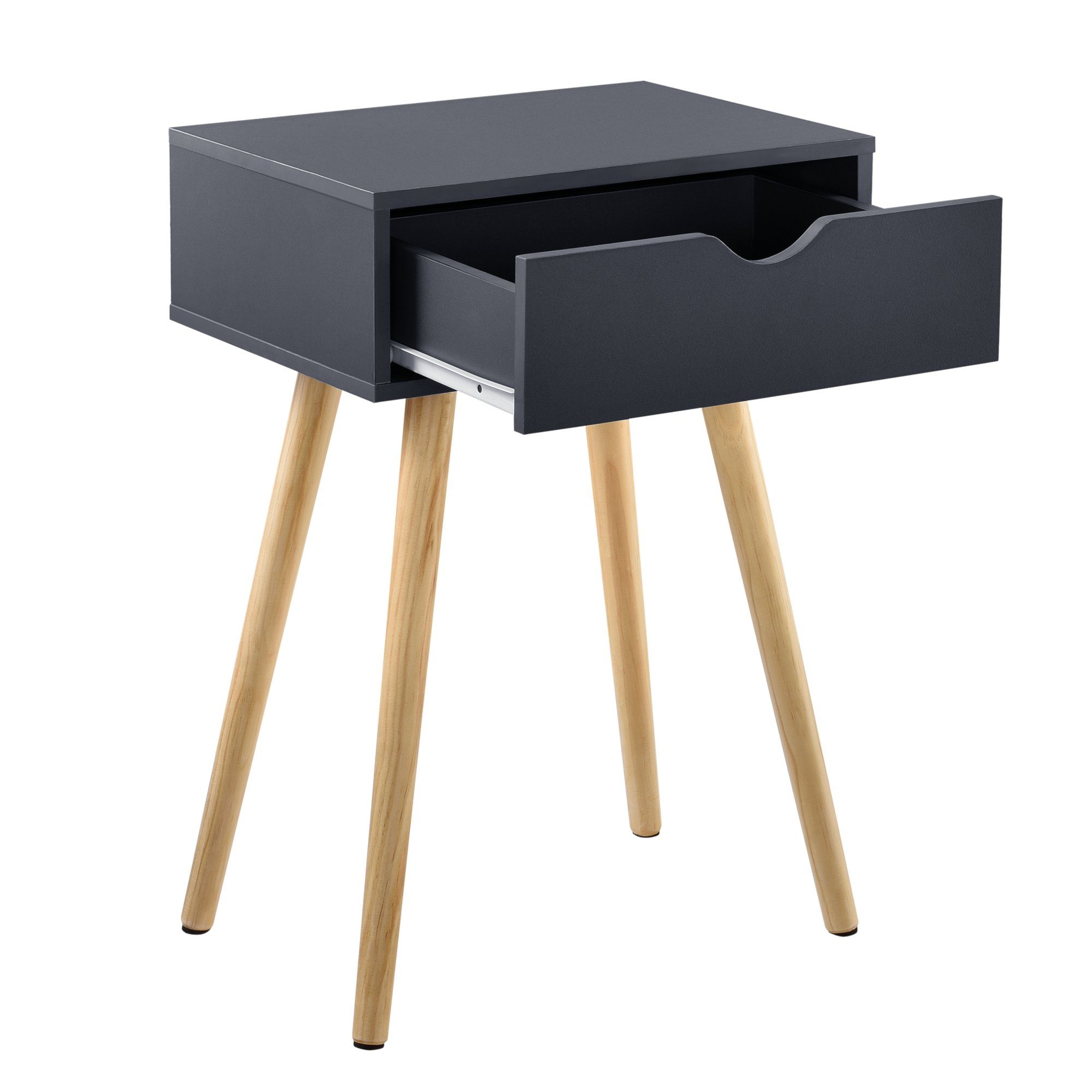 en.casa Nachttisch, »Sörby« mit Schublade 60x40x30 cm Dunkelgrau günstig online kaufen