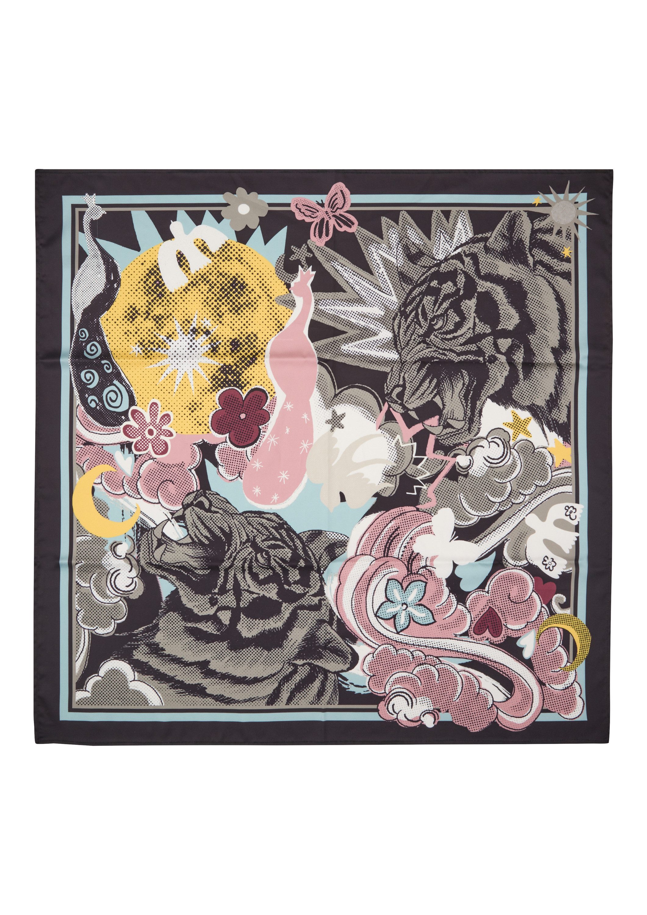 QS Schal Tuch, Bunt gemustertes Satintuch günstig online kaufen