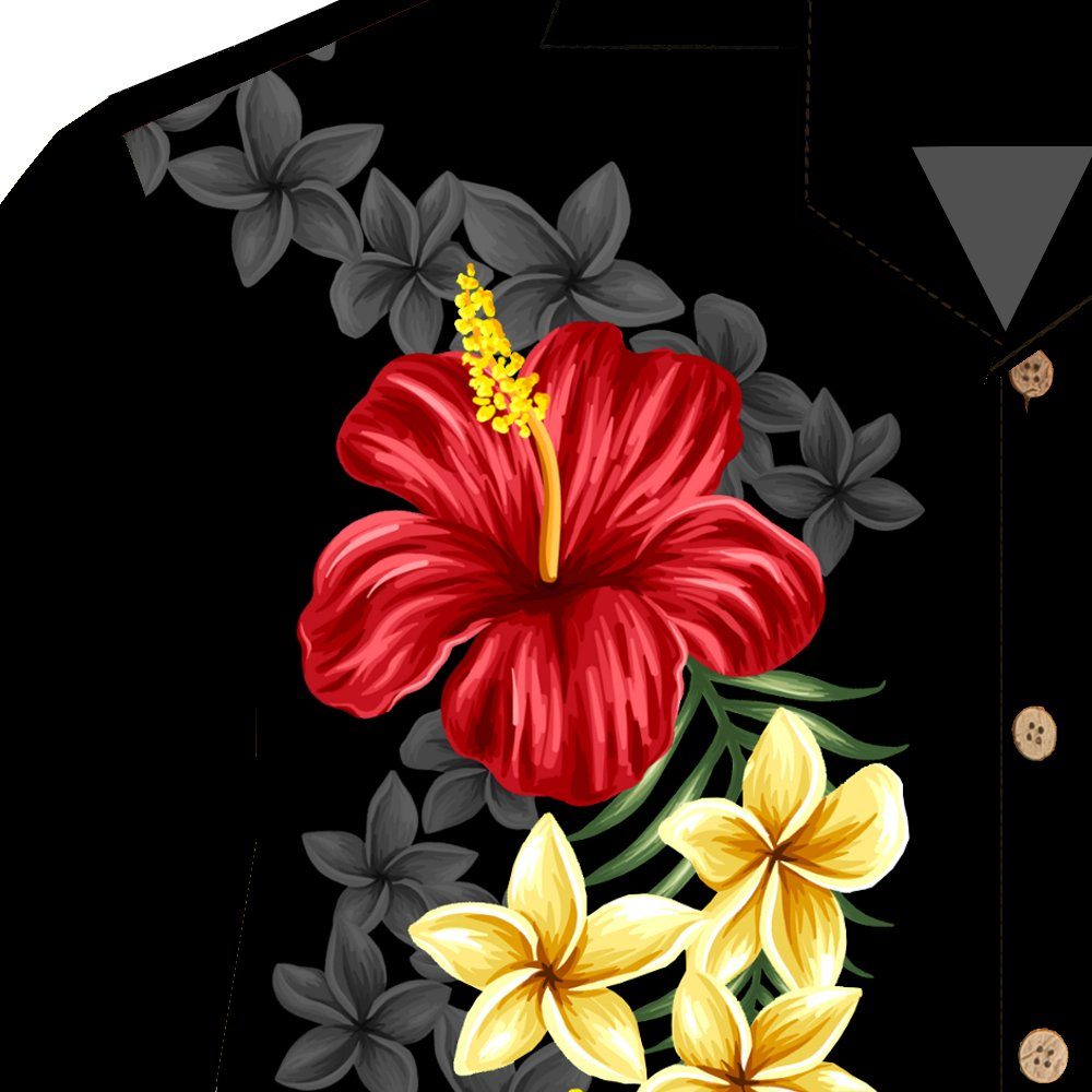 Hawaiihemdshop.de Hawaiihemd Hawaii Hemd Herren Baumwolle Kurzarm Hawaiihemd mit Blüten