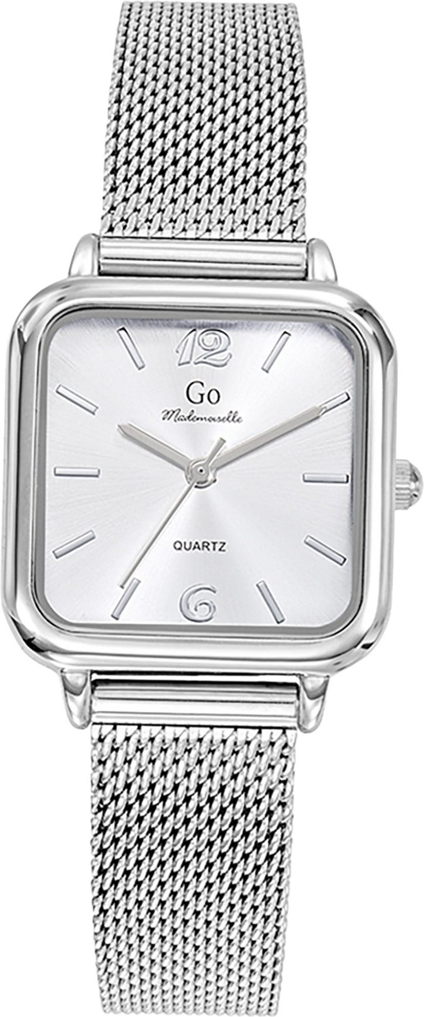 Girl Only Quarzuhr Girl Only GO Damen Armbanduhr, (Analoguhr), Damenuhr GO silber, klein (ca. 27mm) Edelstahlarmband, Fashion-Style